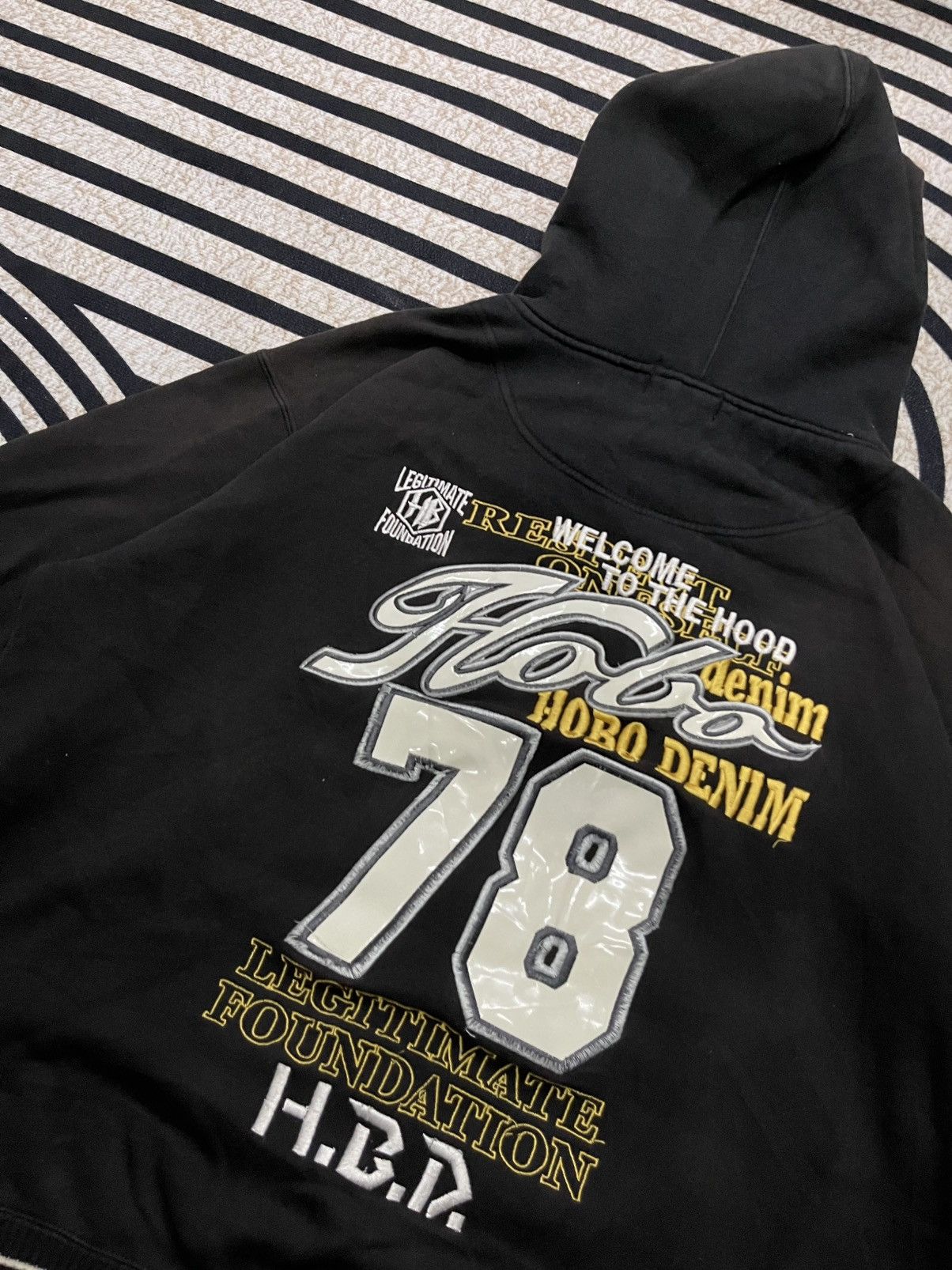 Hobo 2000s HOBO EMBROIDERY LOGO BLACK BAGGY ZIPPER HOODIE Size US XL / EU 56 / 4 - 19 Thumbnail