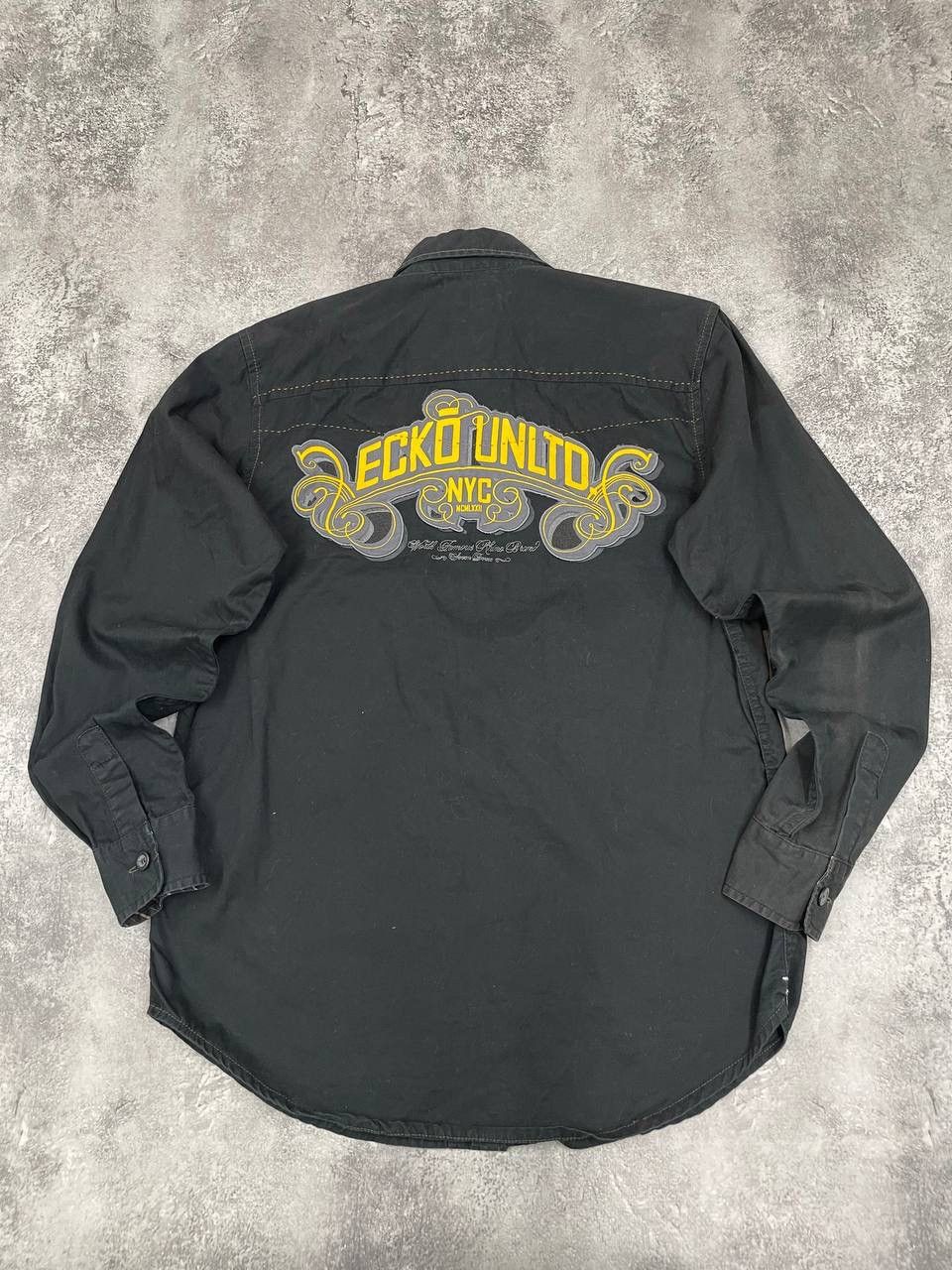 Ecko Unltd. Ecko Unltd Men Cotton Shirt Black Utility Military Style Size US M / EU 48-50 / 2 - 8 Thumbnail