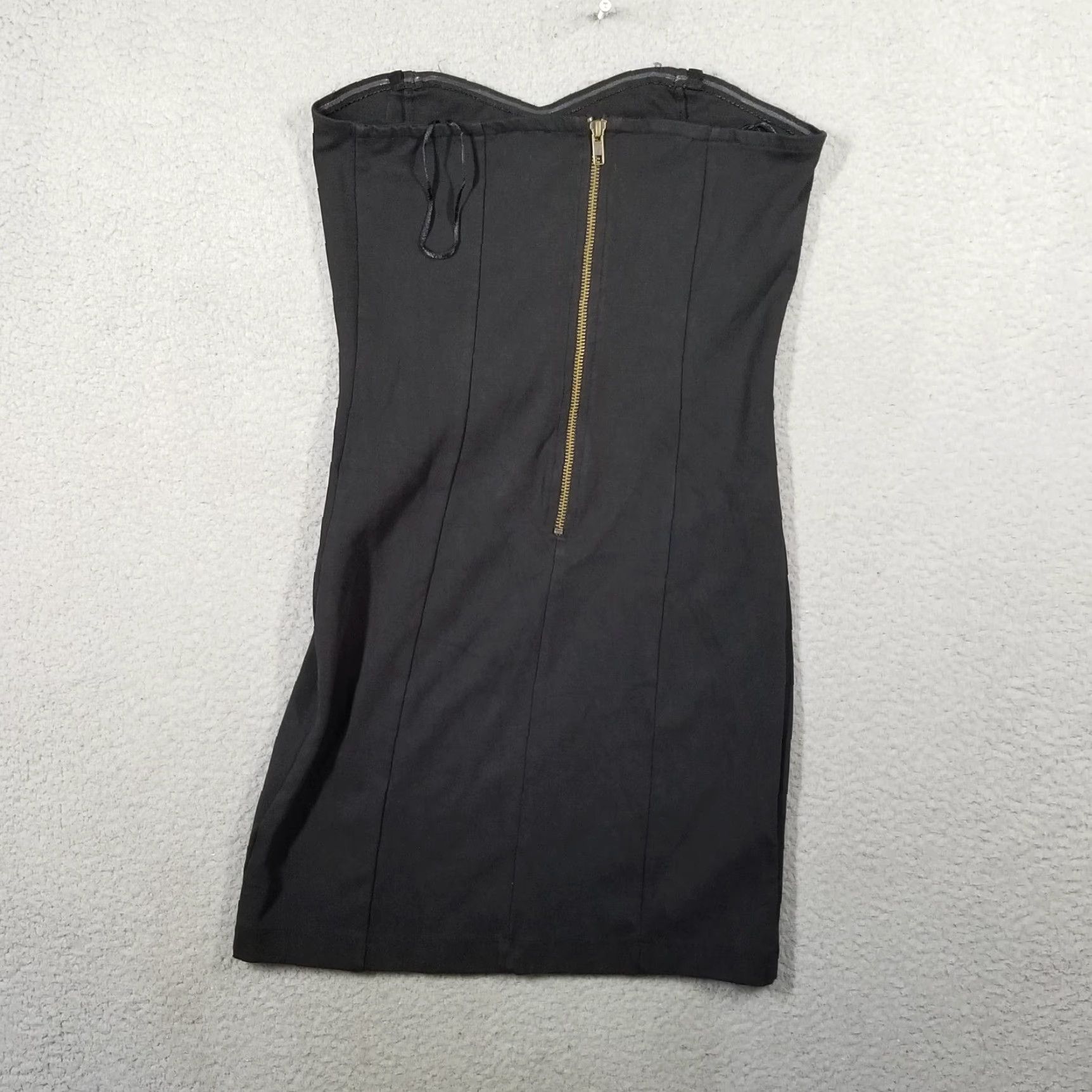 Free People VINTAGE Free People Black Delhi Beaded Strapless Dress Mini Bodycon M Medium Women Sex y? Size M / US 6-8 / IT 42-44 - 2 Thumbnail