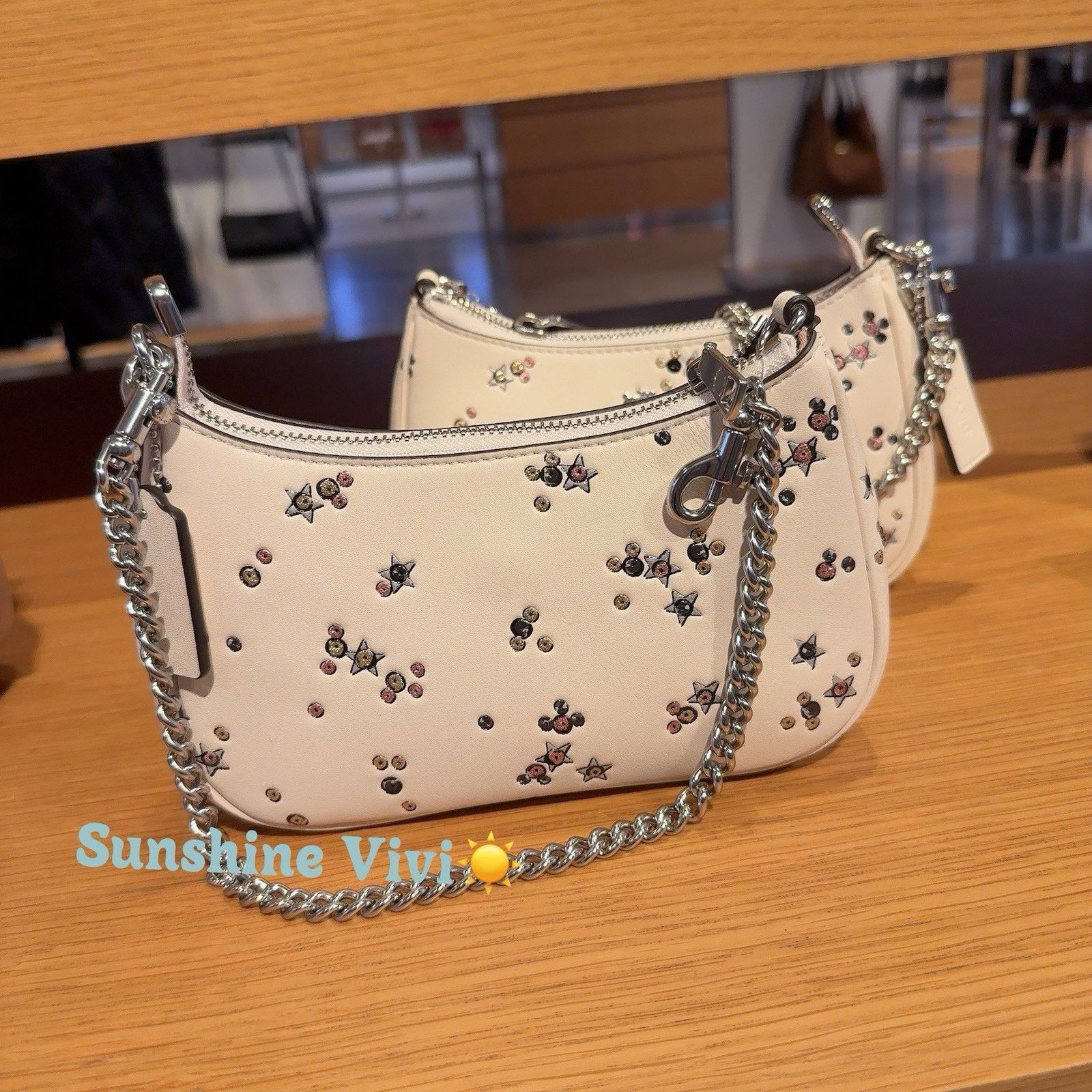 Coach NWT Coach Teri Mini Crossbody Bag Star CCE46 Silver Chalk Size ONE SIZE - 5 Thumbnail