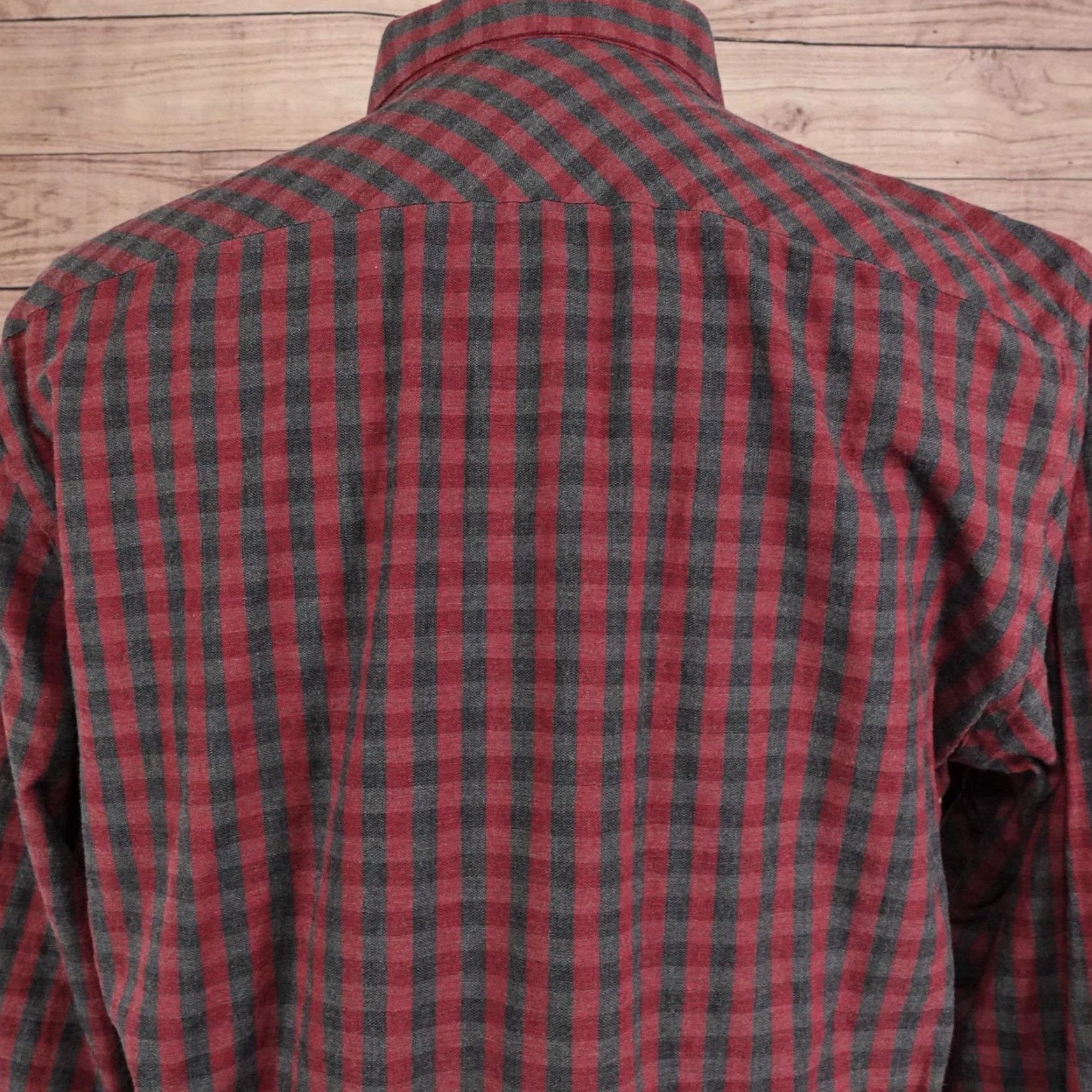 Vintage ZACHARY PRELL Shirt Mens L Red Check Flannel Long Sleeve Button-Up Slim Fit 100% Cotton Size US L / EU 52-54 / 3 - 5 Thumbnail