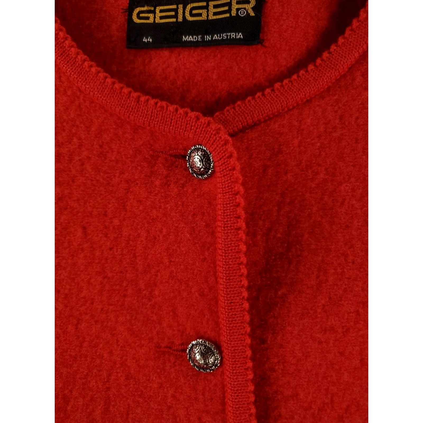Vintage Geiger Blazer Wool Red Made Austria Button Up Womens EU 44 US 34 Jacket Size M / US 6-8 / IT 42-44 - 7 Thumbnail