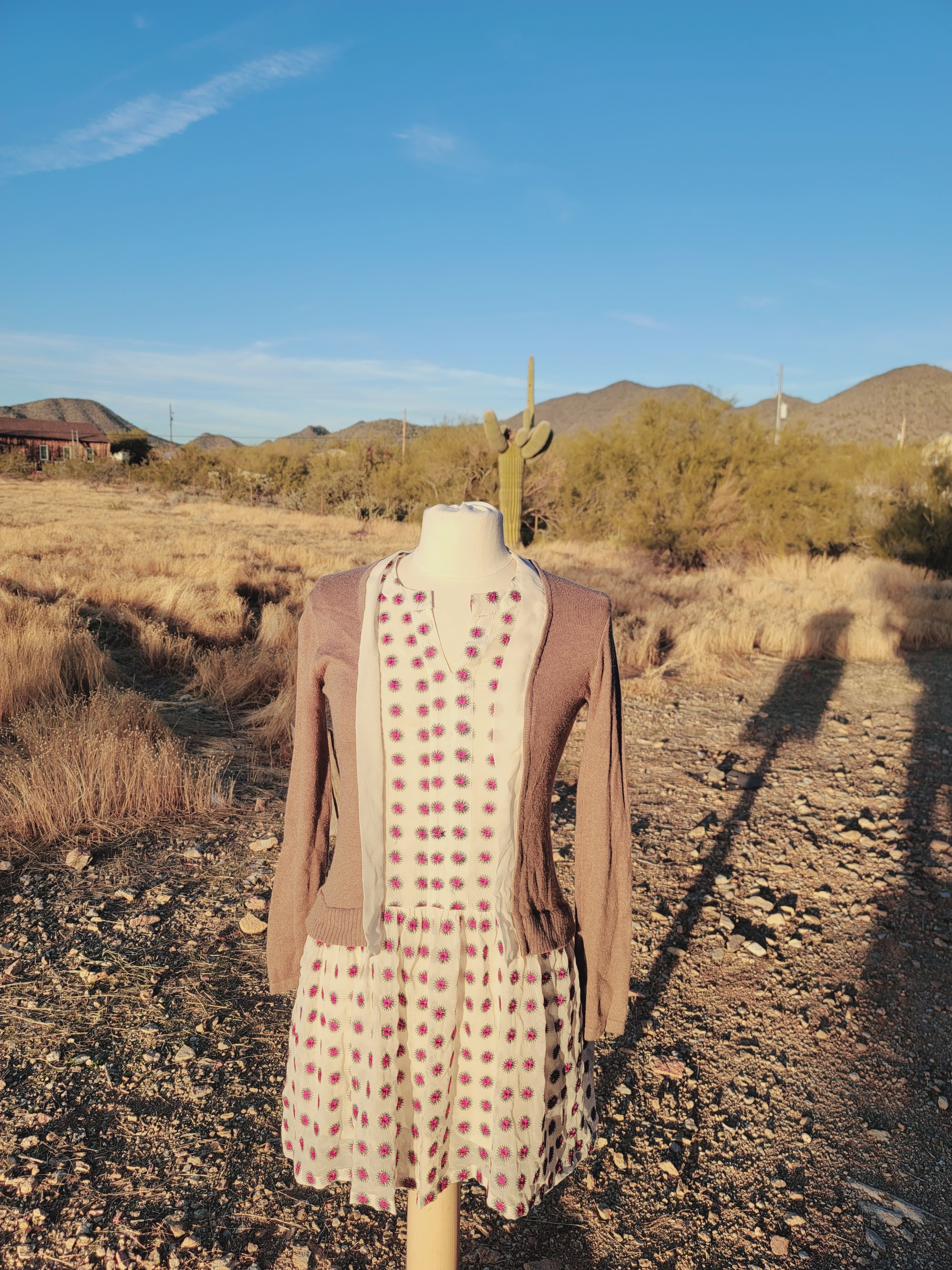image of Kenzo Silk Midi Dress M Brown And Beige With Print, Women's (Size Medium)