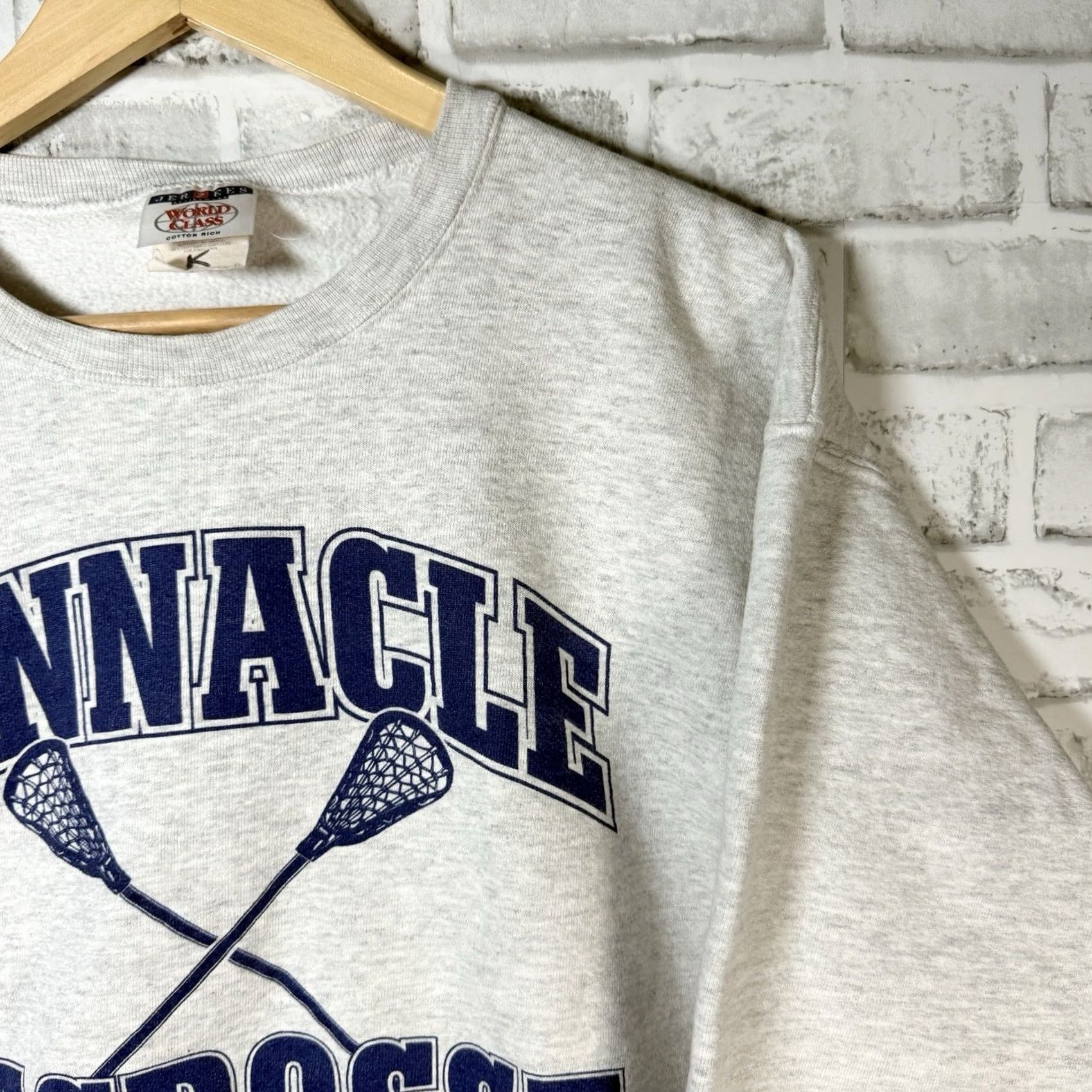 Jerzees VTG Jerzees Pinnacle Lacrosse Pullover Womens Size L Gray Sweatshirt Size L / US 10 / IT 46 - 2 Thumbnail