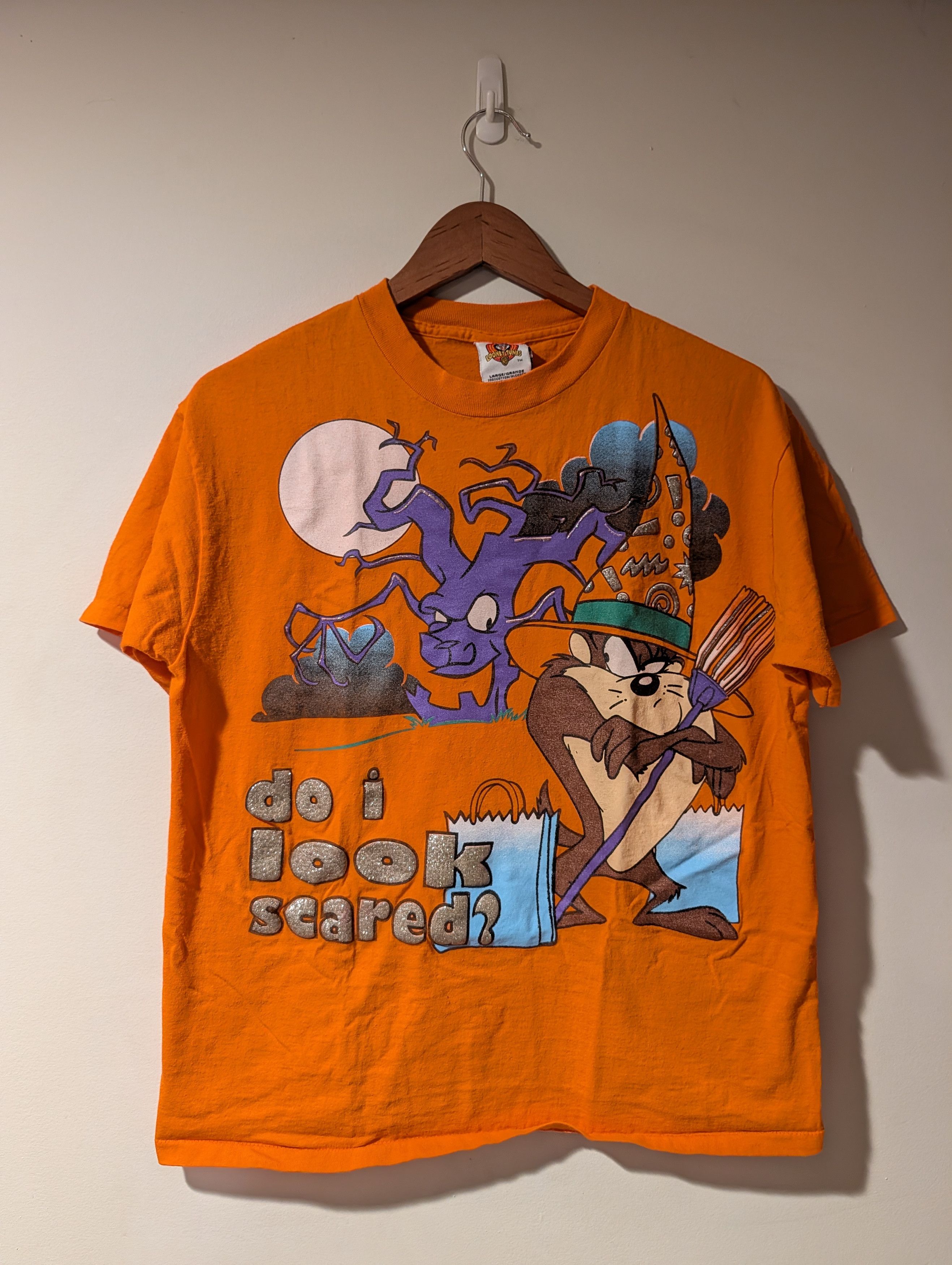 Cartoon Network Vintage Looney Tunes Taz Halloween Witch T Shirt Look Scared Size US L / EU 52-54 / 3 - 1 Thumbnail