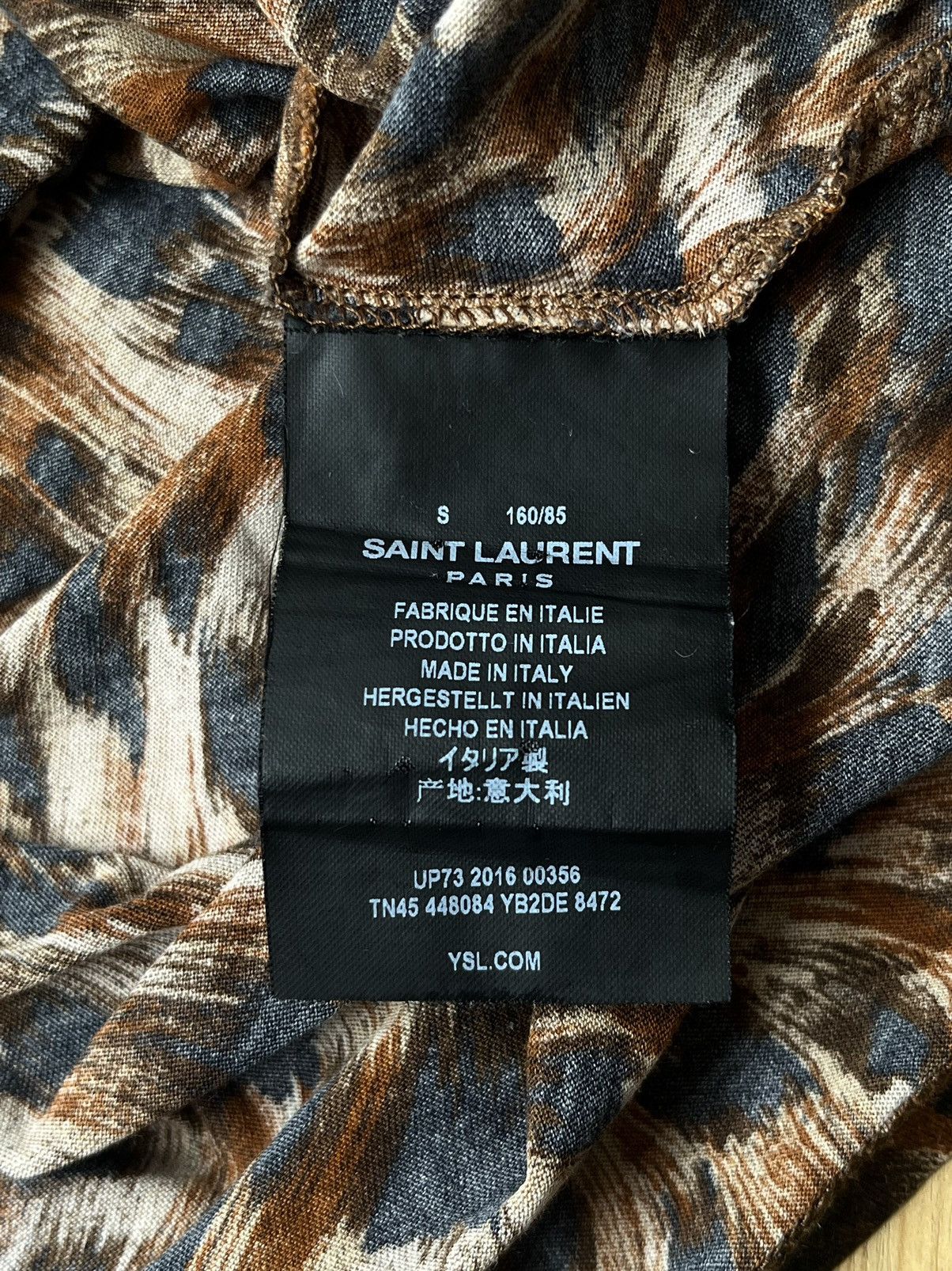 FW16 Saint Laurent Paris Leopard Pattern Tee by Hedi Slimane