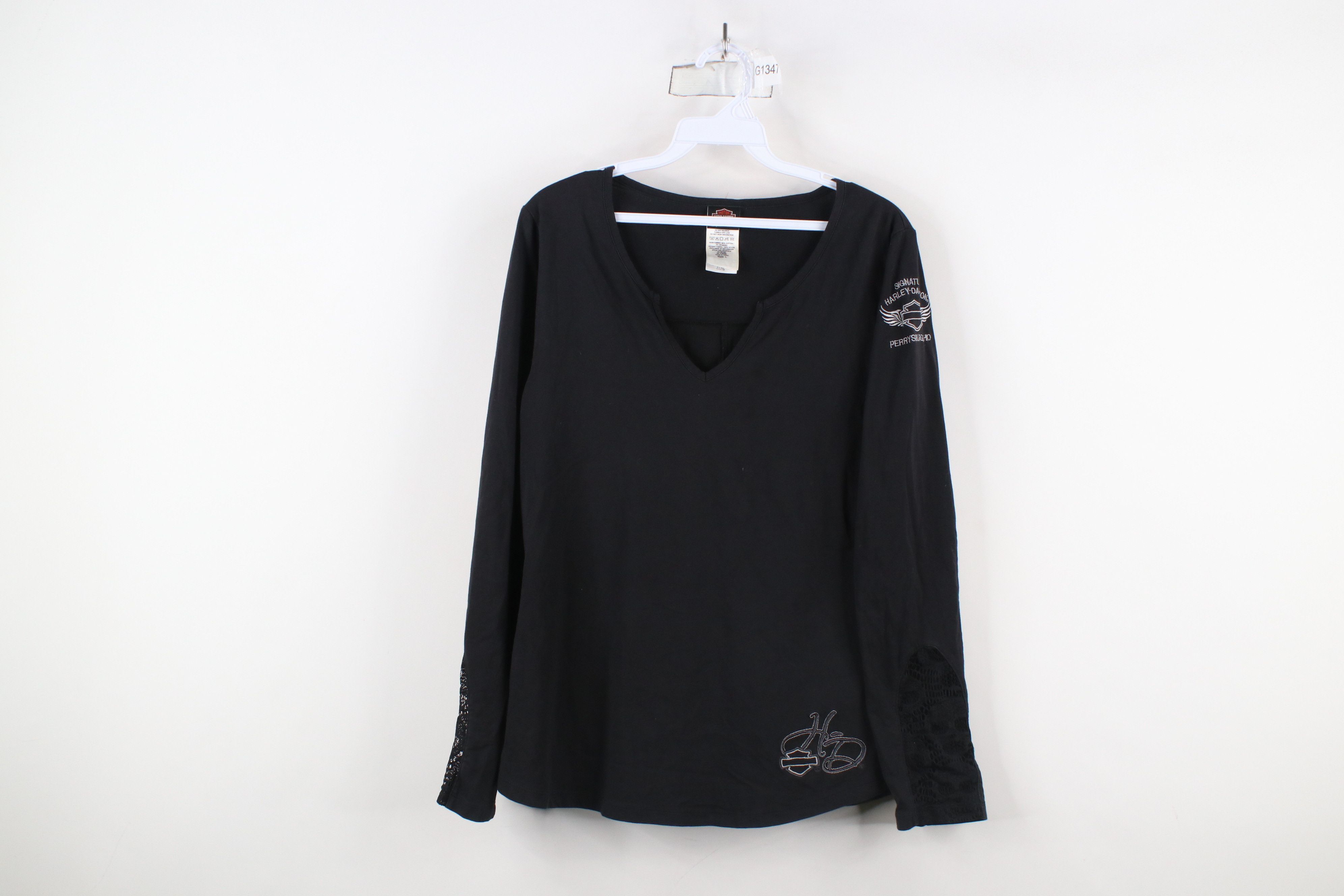 Harley Davidson × Vintage Vintage Y2K Harley Davidson Skull Lace Long Sleeve T-Shirt Size L / US 10 / IT 46 - 1 Thumbnail