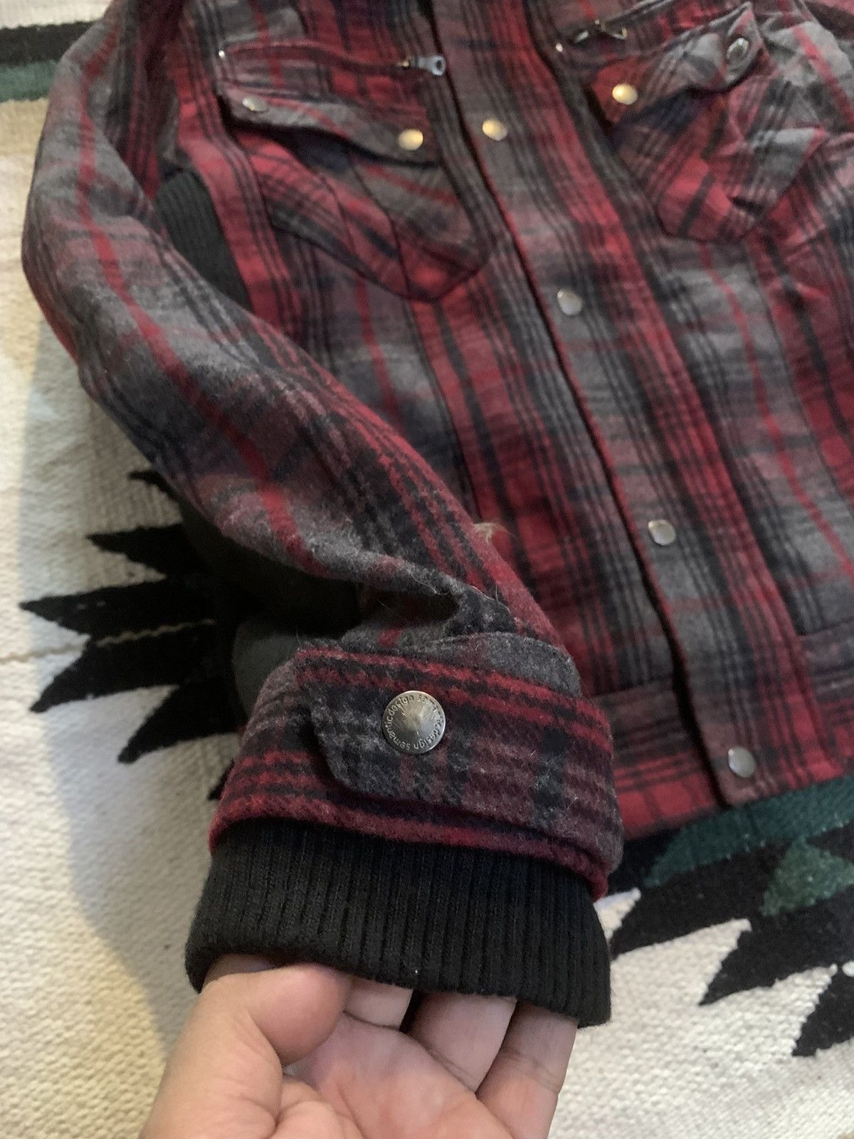 semanticdesign Semantic Fur Jacket Plaid Tartan LGB Style Japanese Size US L / EU 52-54 / 3 - 5 Thumbnail