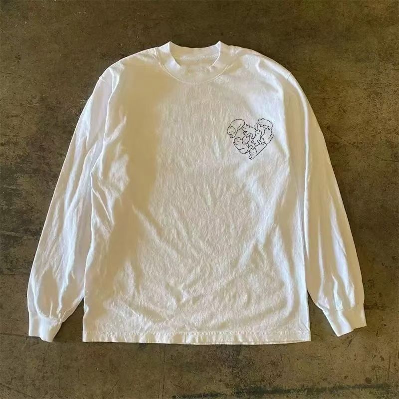 Japanese Brand White casual retro cute cat print long-sleeved t-shirt Size US M / EU 48-50 / 2 - 2 Thumbnail