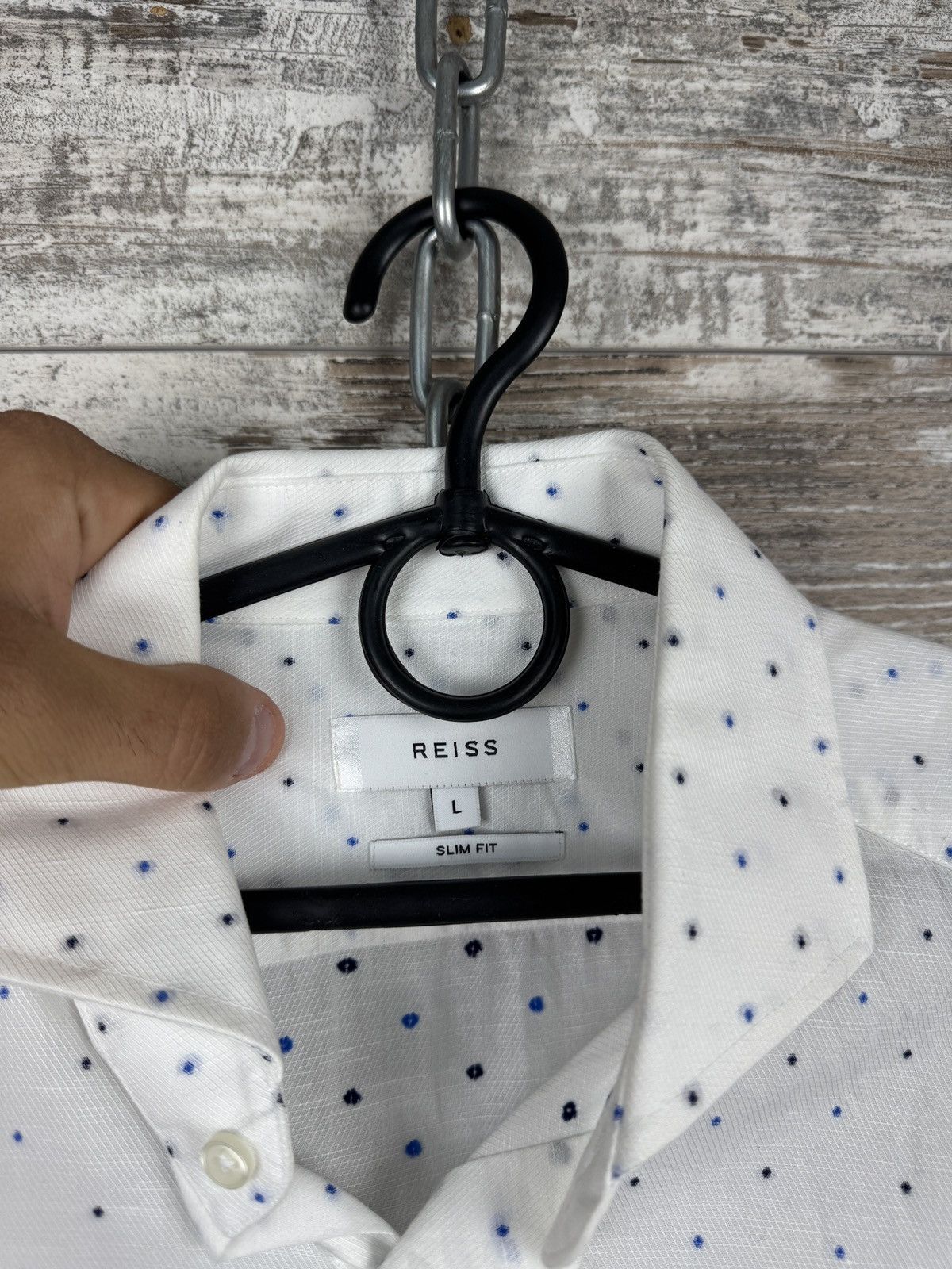 Reiss Mens Reiss shirts button up cotton linen luxury size L Size US L / EU 52-54 / 3 - 5 Thumbnail