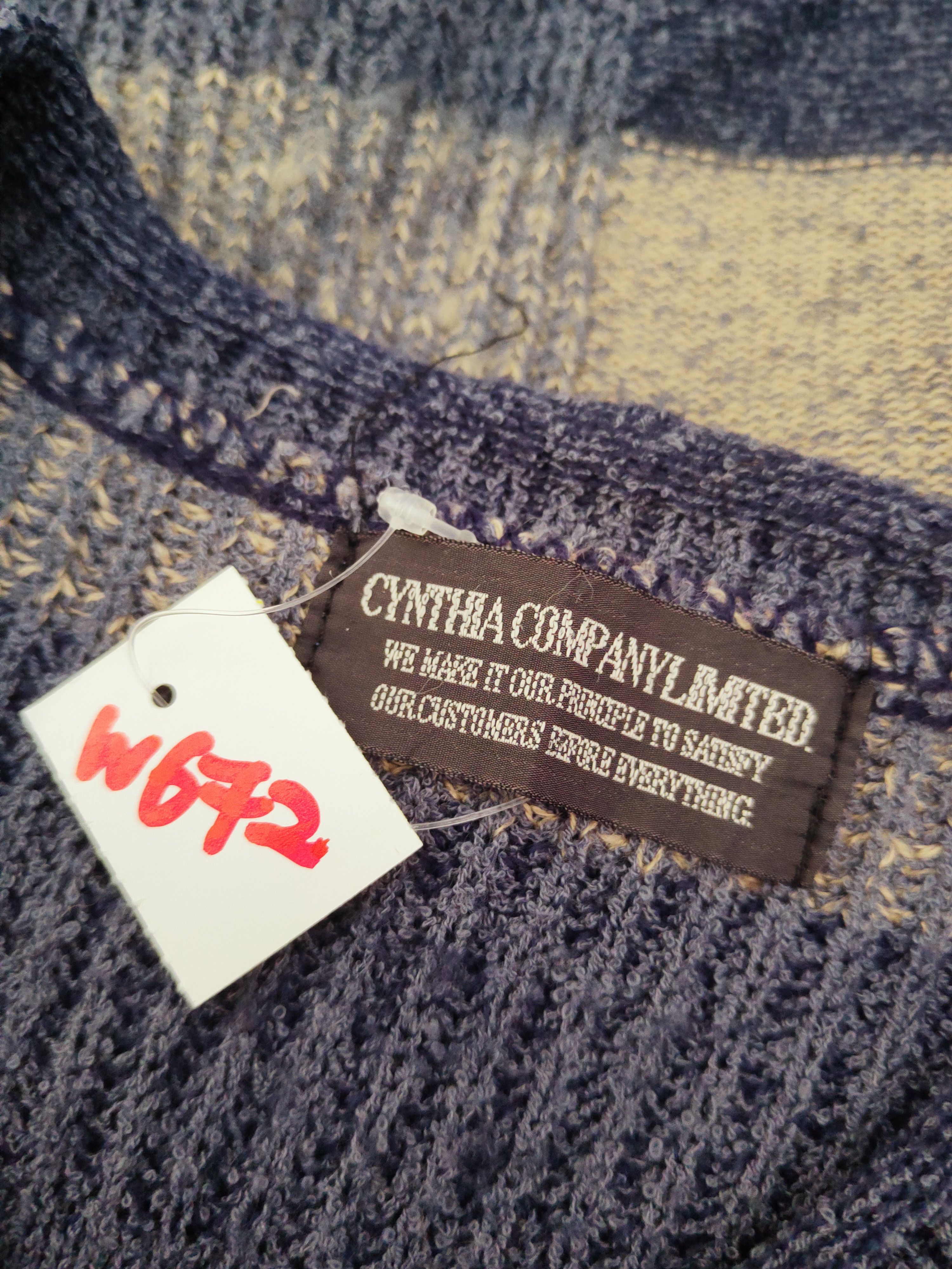 Homespun Knitwear × Japanese Brand × Vintage Cynthia Blue checkered Knitwear Sweatshirts #W672 Size US M / EU 48-50 / 2 - 11 Thumbnail