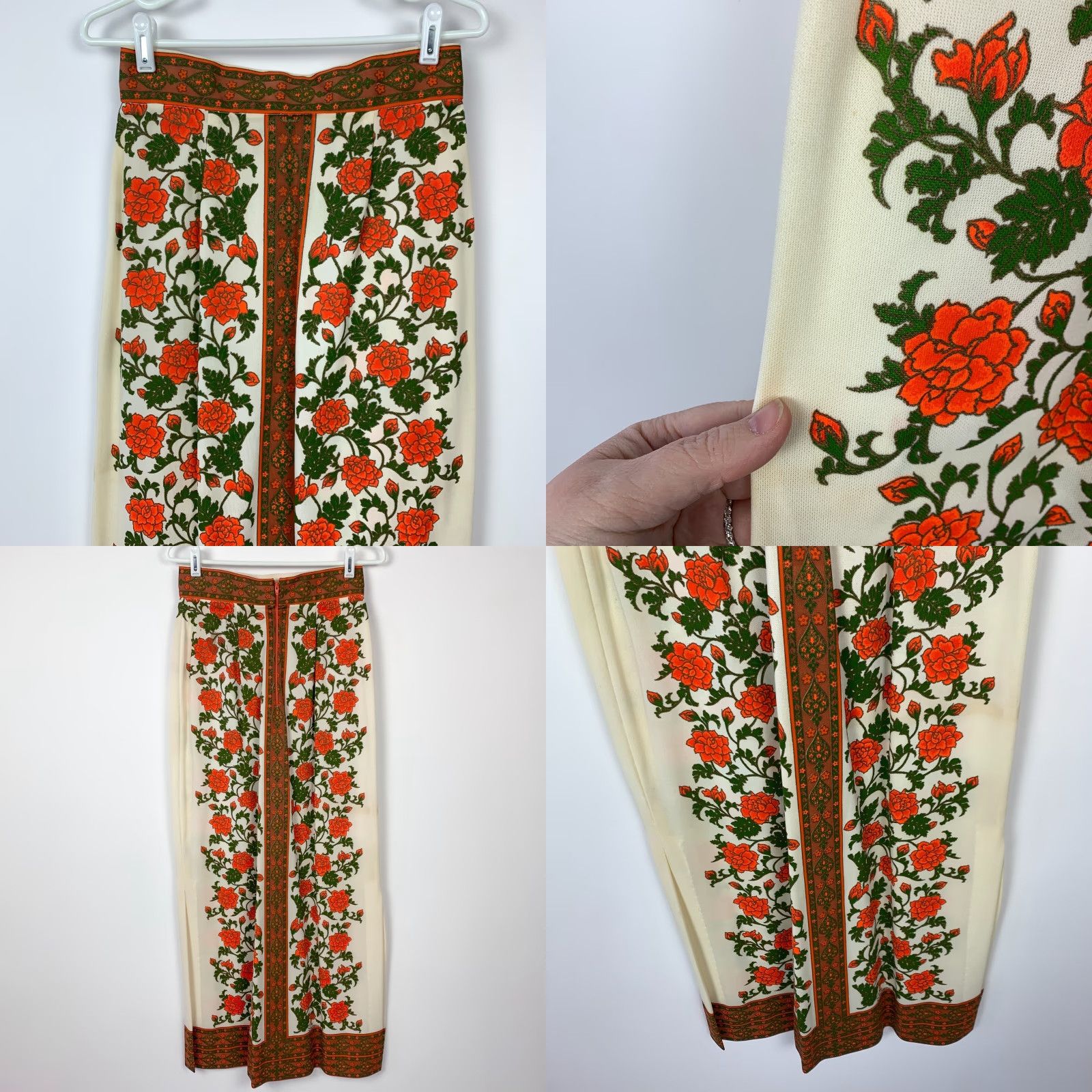Vintage VINTAGE Miss Shaheen California Hawaii Floral Shirt Skirt Outfit 12 Orange 1960s Mod GoGo Polyester Women/Men? Size XL / US 12-14 / IT 48-50 - 8 Thumbnail