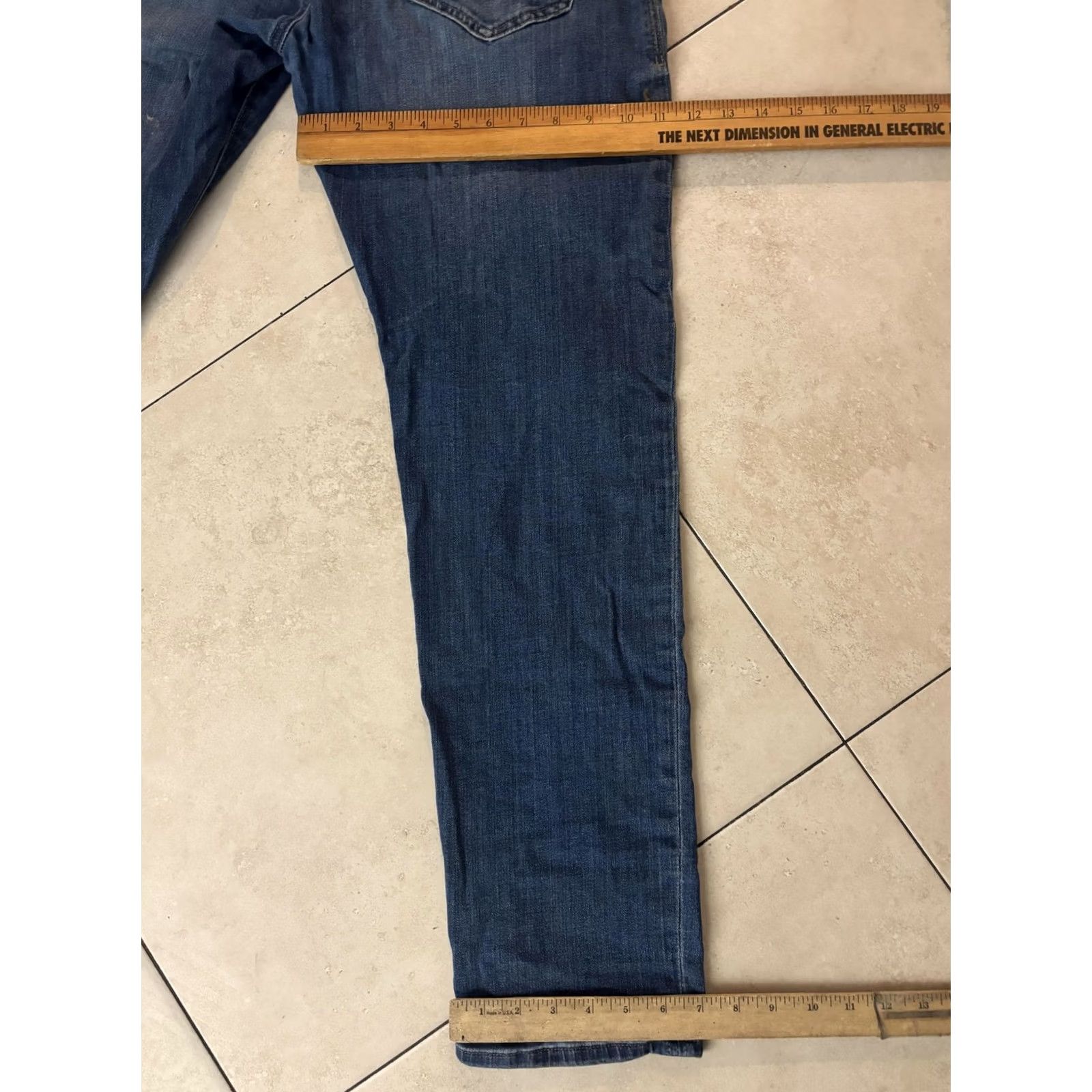 Mavi Mavi Jeans Mens 34x30 Blue Medium Wash Slim Straight 5 Pocket Denim Distressed Size US 34 / EU 50 - 8 Thumbnail