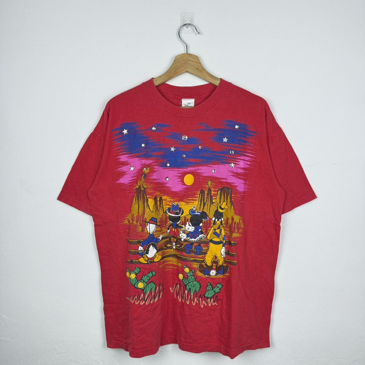 Disney Vintage Disney Store Western Scene Night Sky Tee Size US XL / EU 56 / 4 - 1 Thumbnail