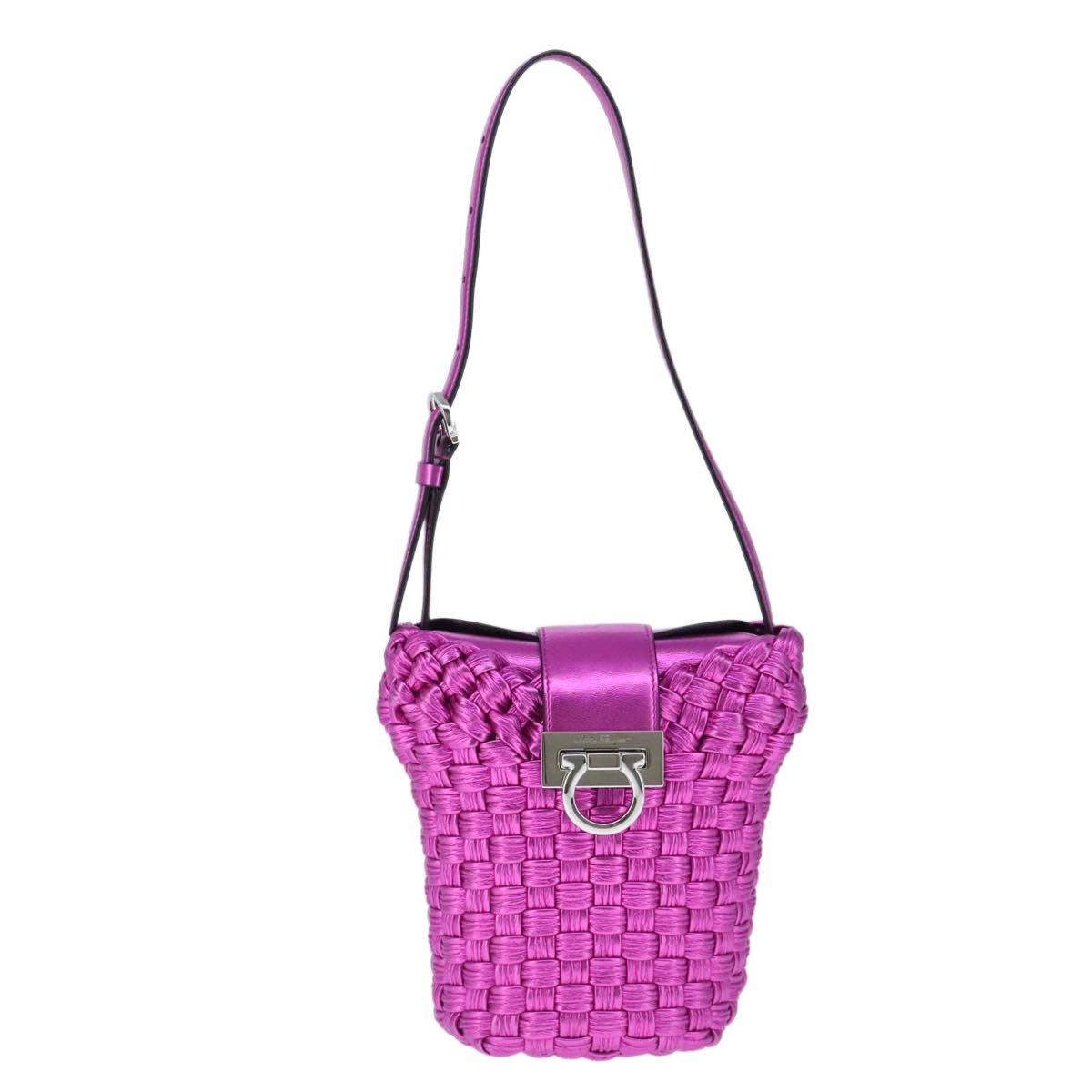 Salvatore Ferragamo Gancini Purple Leather Shoulder Bag (Pre-Owned) Size ONE SIZE - 1 Thumbnail