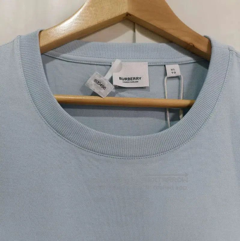 Burberry Burberry Light Blue Cotton Embroidered T-Shirt. Size US L / EU 52-54 / 3 - 3 Thumbnail