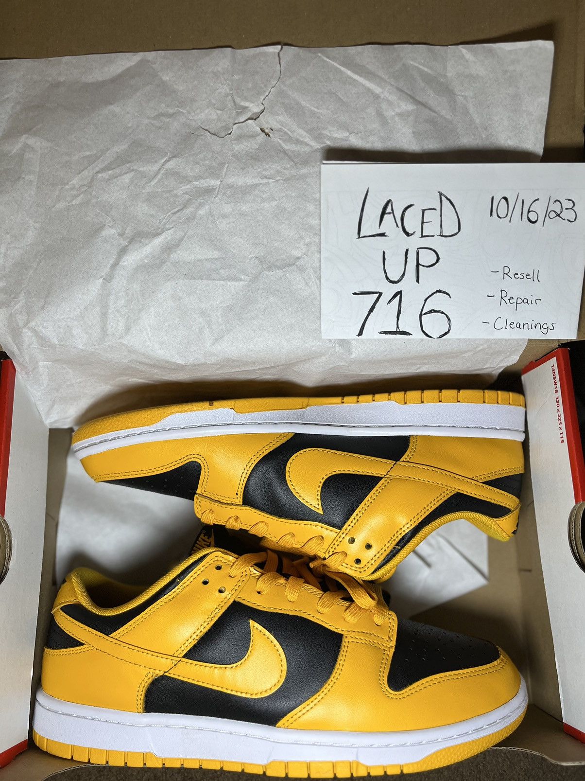 image of Nike Dunk Low “Goldenrod” Shoes, Men's (Size 10.5)