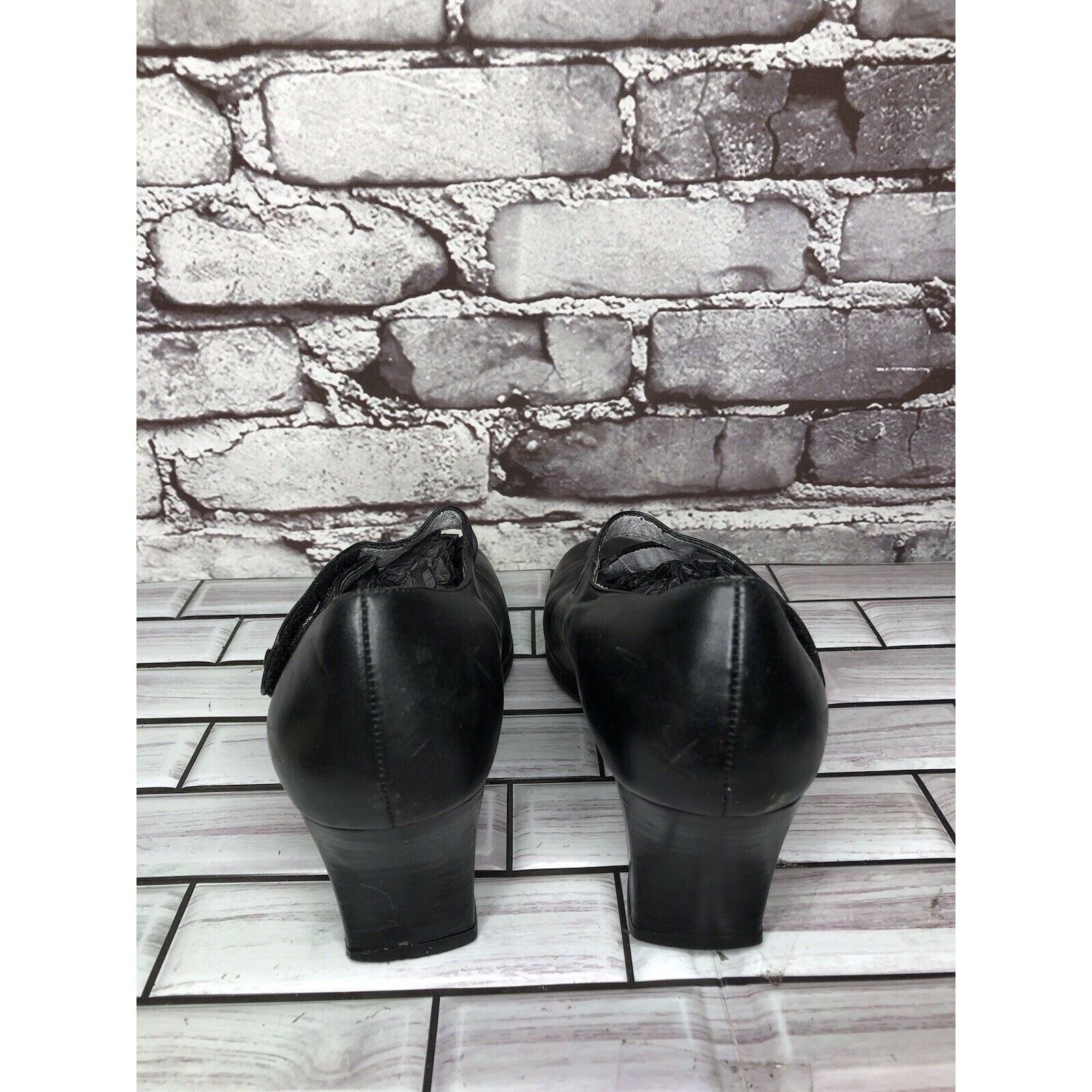 Beautiful Ful BeautiFeel Black Leather MaryJane Comfort Casual Pump Heels Size US 8.5 / IT 38.5 - 5 Thumbnail