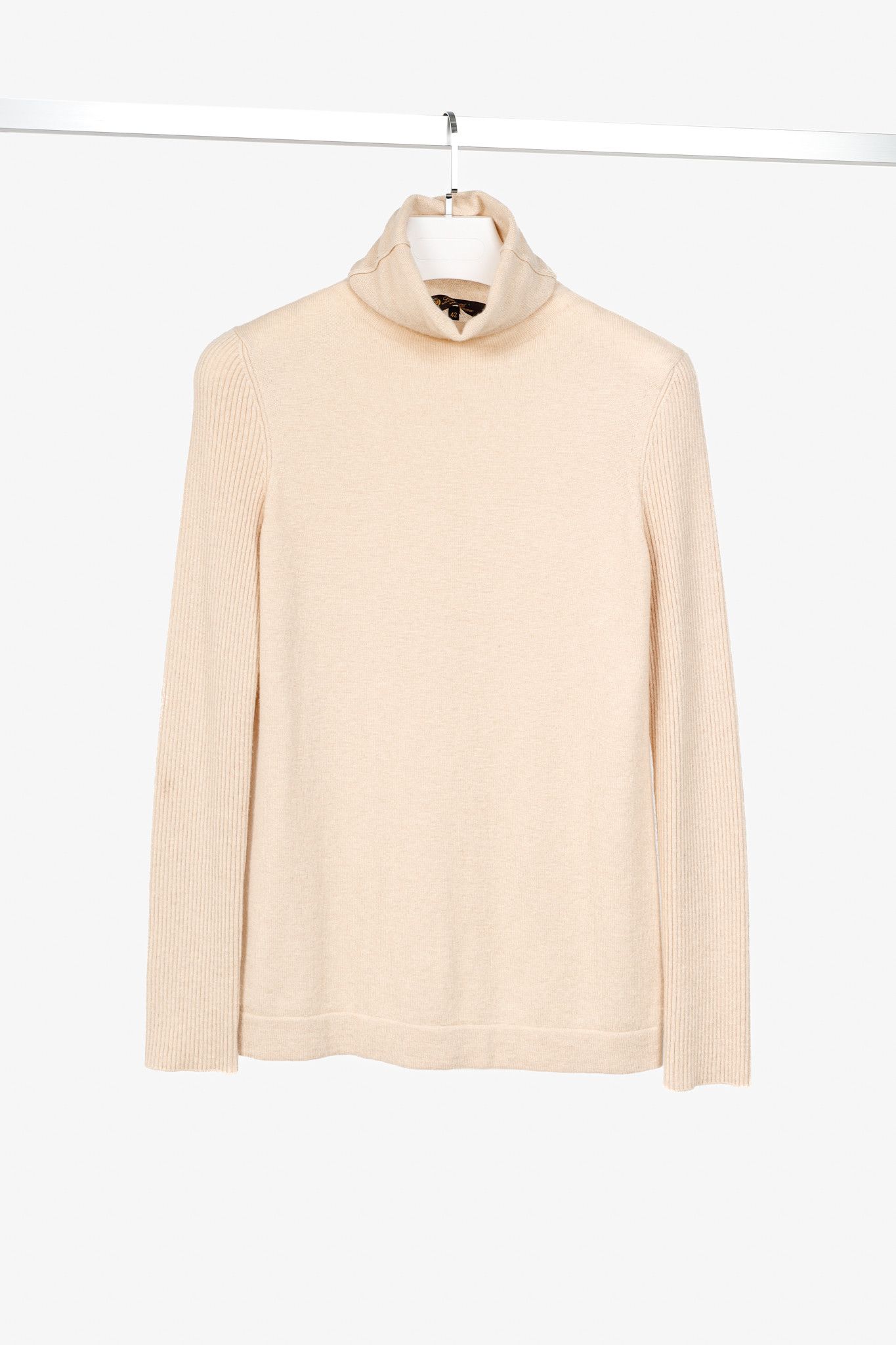 Loro Piana Cream Cashmere Turtleneck Sweater