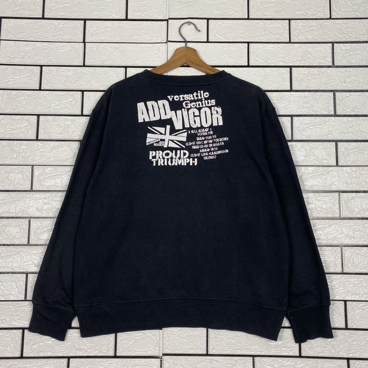Japanese Brand Punk Design Biker Sweatshirt Black Edge Big Logo Size US M / EU 48-50 / 2 - 9 Thumbnail