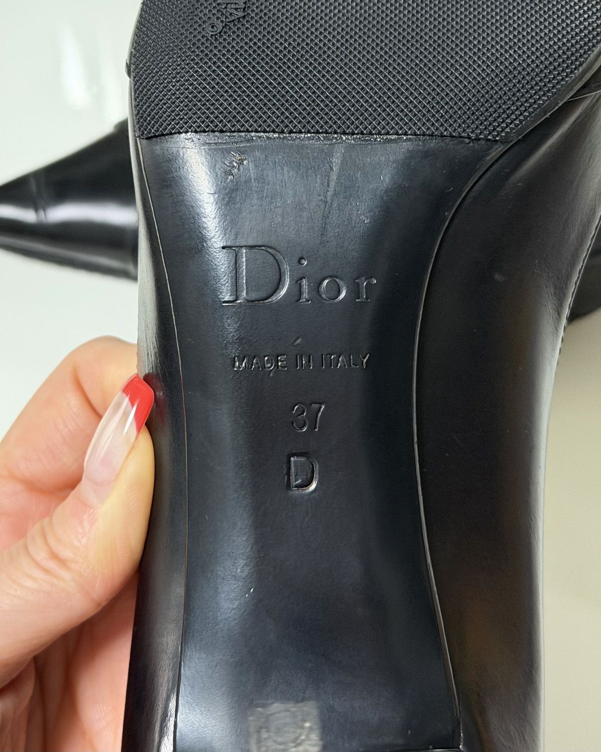 Dior CHRISTIAN DIOR Vintage Logo Plate Leather Pointed Pumps Size US 7 / IT 37 - 8 Thumbnail