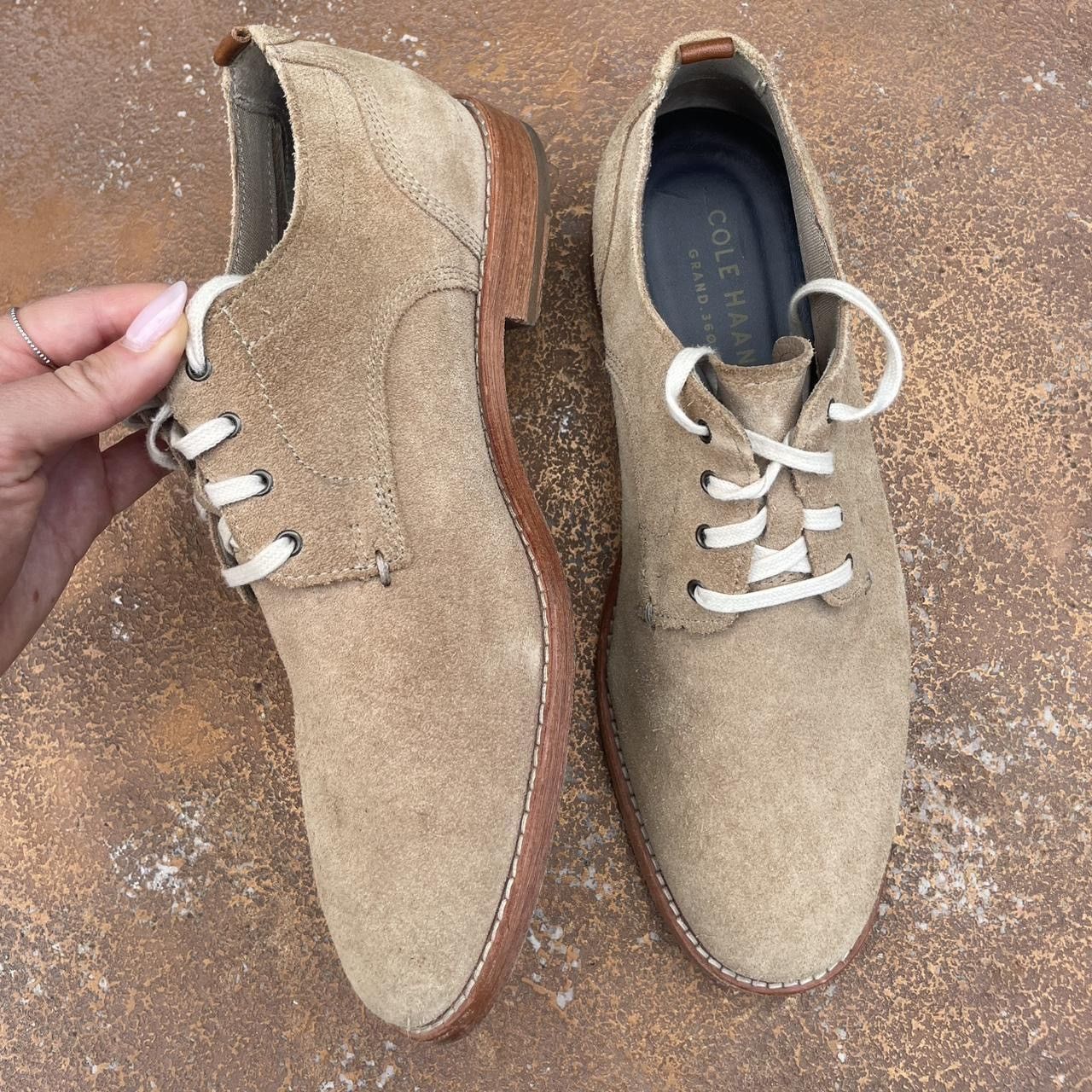 Cole Haan Cole Haan C29705 Mens Feathercraft Grand Oxfords Tan Beige Size US 8 / EU 41 - 1 Thumbnail