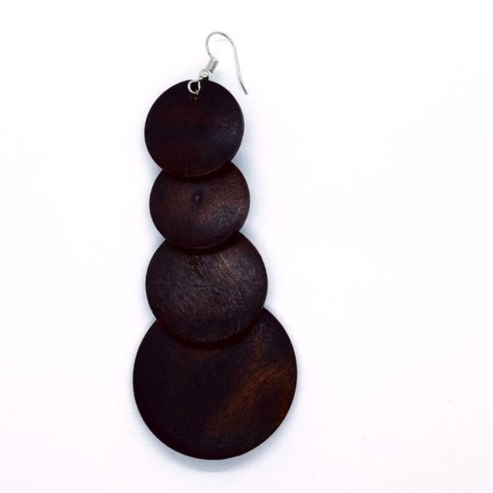 Other NWT Brown Wood Layered Circle Tiered Dangle Earrings Size ONE SIZE - 3 Thumbnail