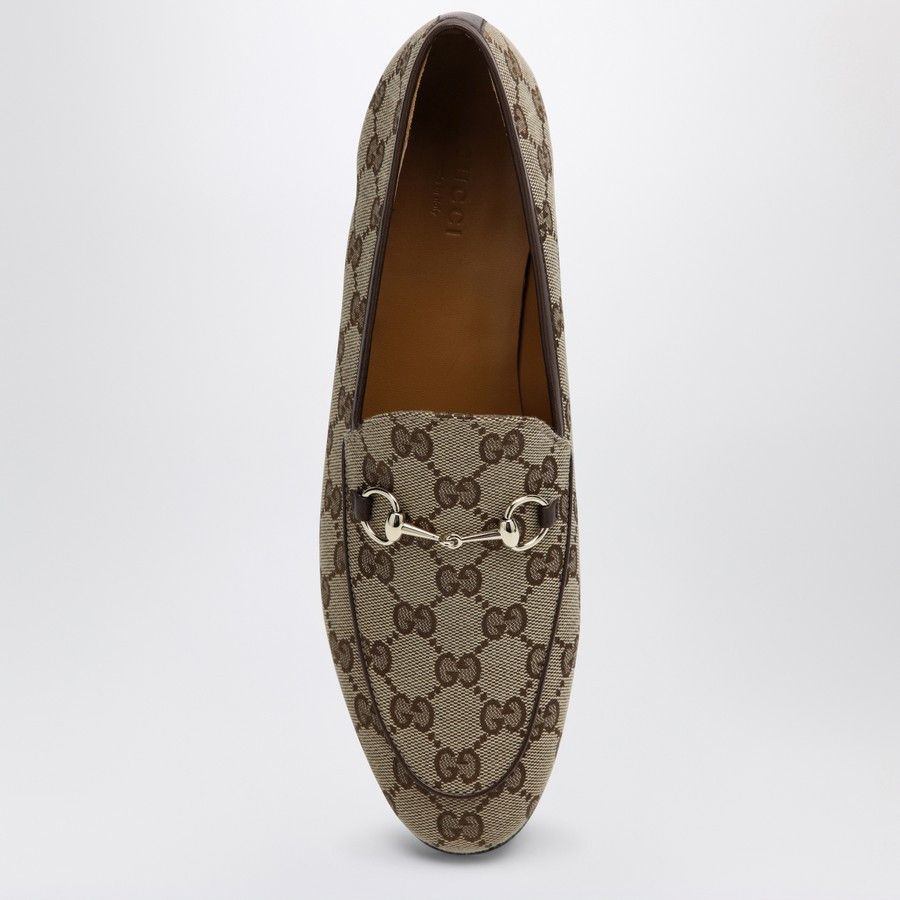 Gucci o1d2blof0824 Jordaan Loafer in Brown & Beige Size US 6 / IT 36 - 3 Thumbnail
