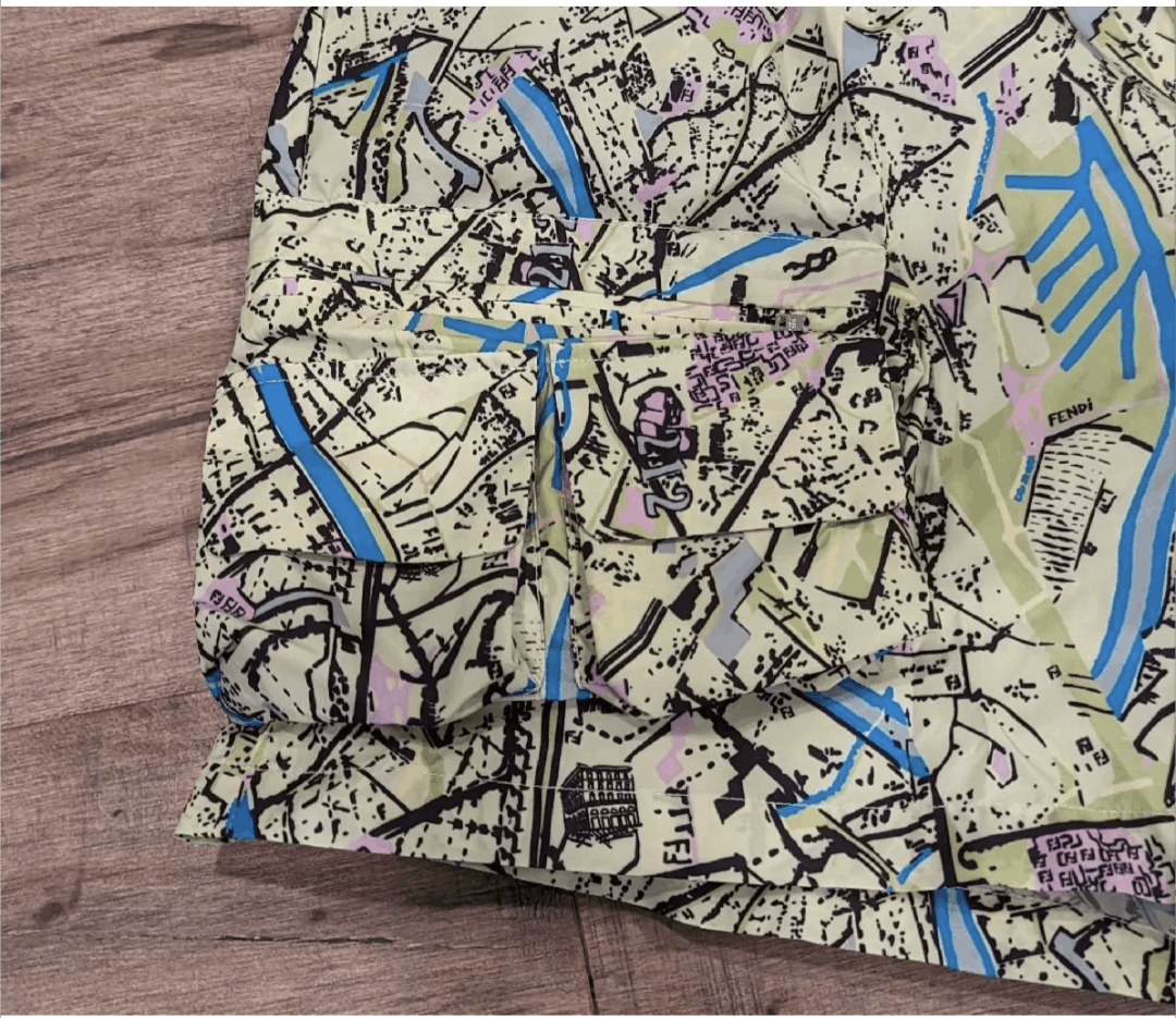 Fendi FENDI Abstract Map Print Bermuda Shorts Eden 54 US 38 Size US 38 / EU 54 - 3 Thumbnail