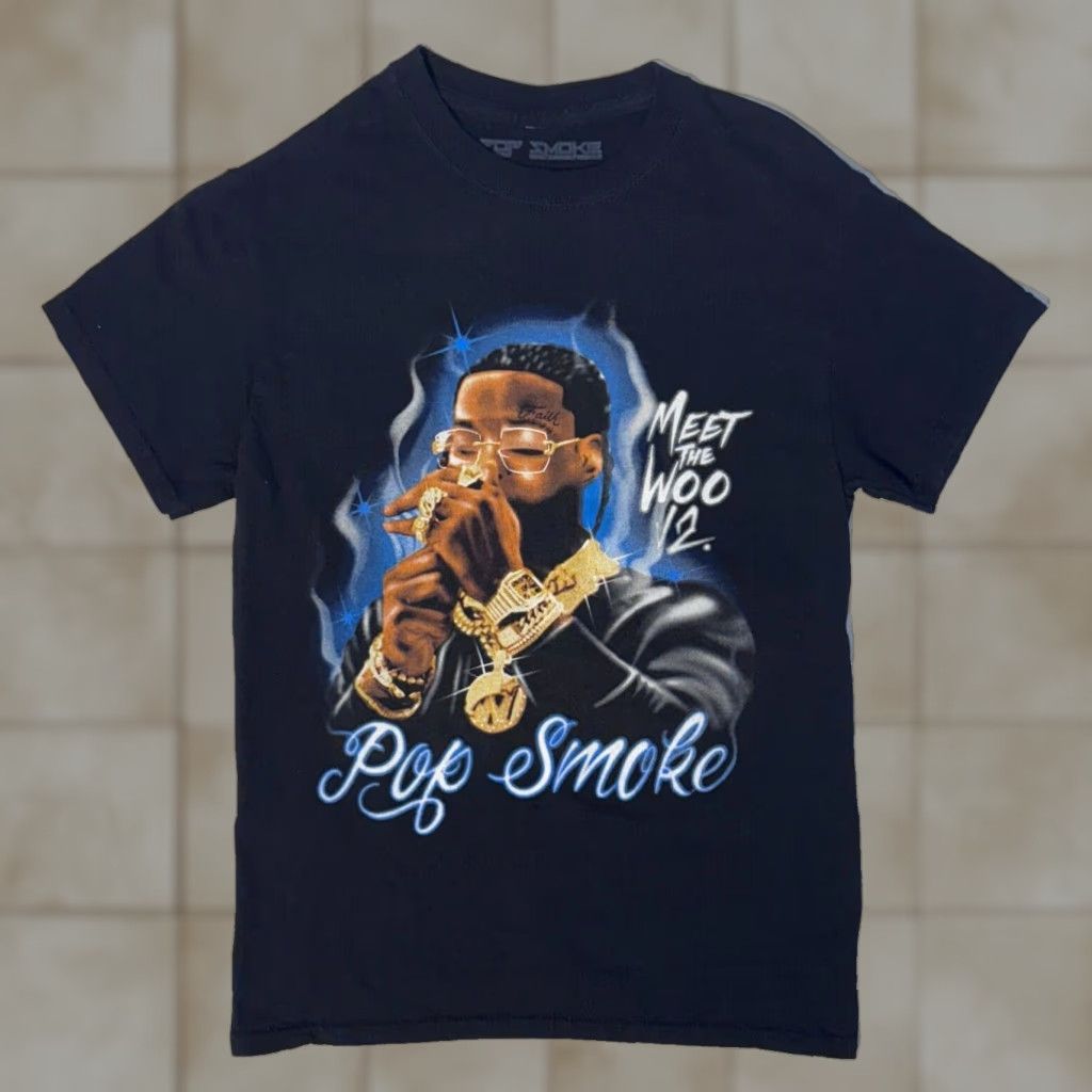Vintage Pop Smoke Meet The Woo 2 Graphic Tee Shirt - S Men Short Sleeve Cotton Black Logo Tshirt Regular Fit Vintage No Size US S / EU 44-46 / 1 - 1 Thumbnail