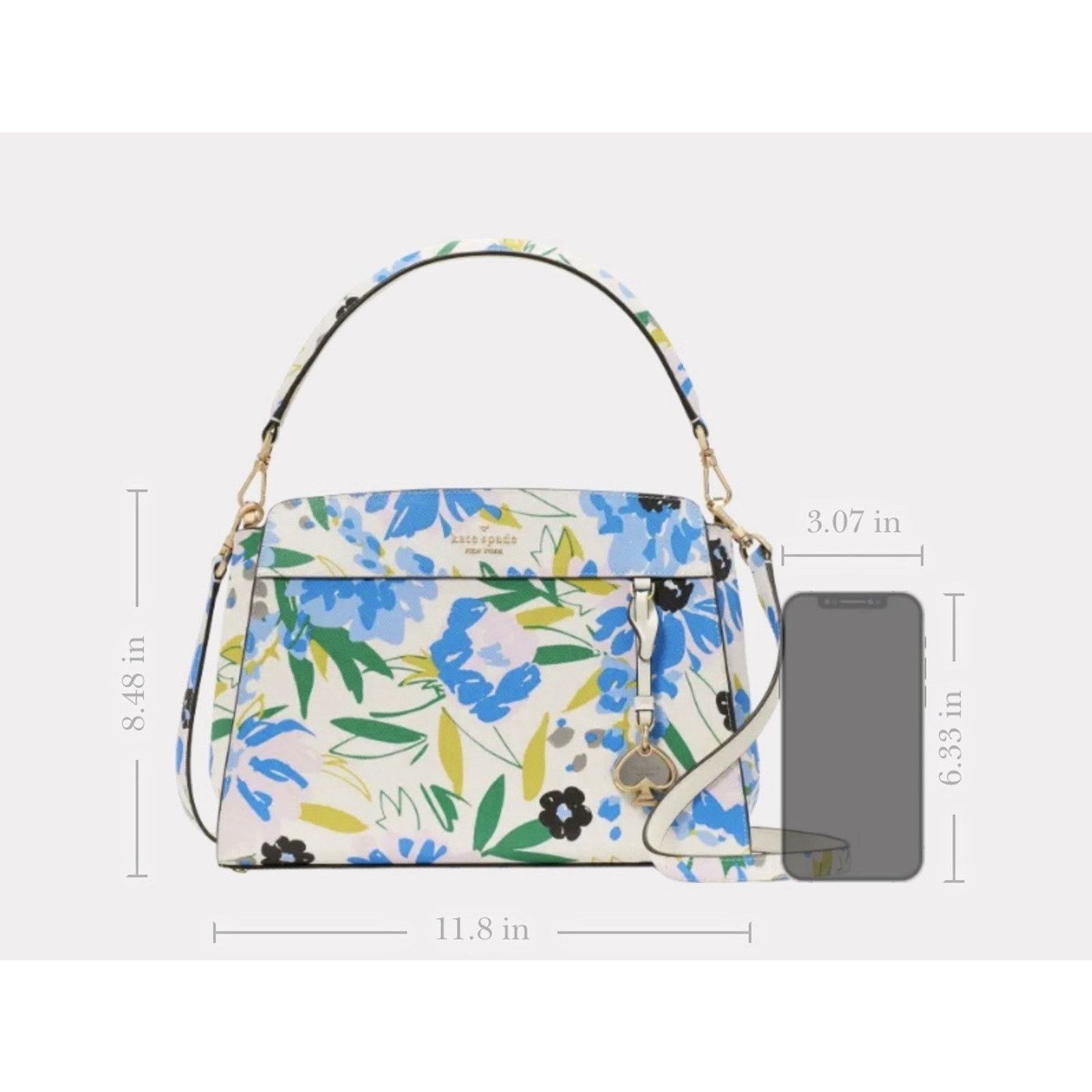 Kate Spade NWT $429 KATE SPADE MADISON FLORAL MEDIUM TOP HANDLE SATCHEL Size ONE SIZE - 5 Thumbnail