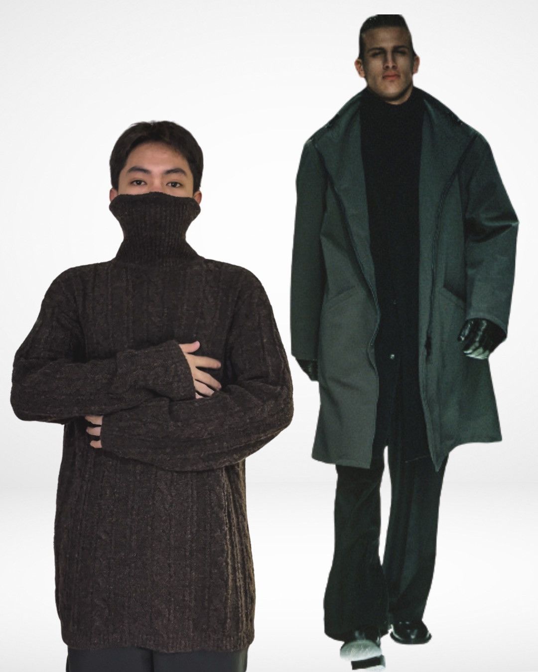 Giorgio Armani F/W 2000 Mohair Knit Elongated Turtle Neck Sweater Size US M / EU 48-50 / 2 - 2 Thumbnail