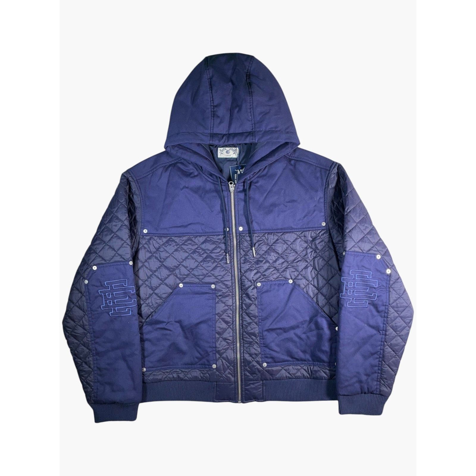 Eric Emanuel Eric Emanuel Embroidered Quilted Navy Jacket Size US L / EU 52-54 / 3 - 1 Thumbnail