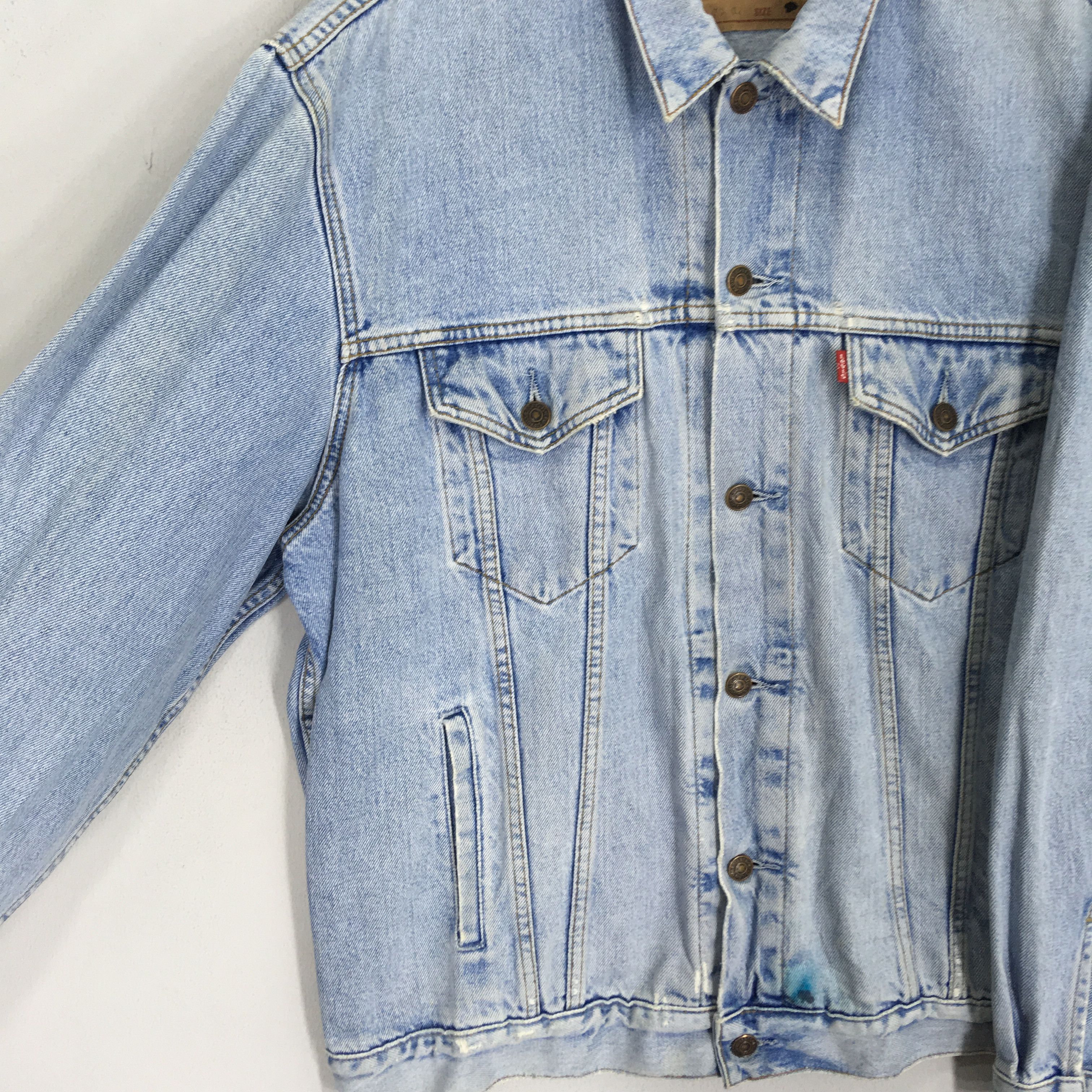 Levi's Vintage 90s Levi's Trucker Jacket Jeans Stone Wash Blue Size US L / EU 52-54 / 3 - 6 Thumbnail