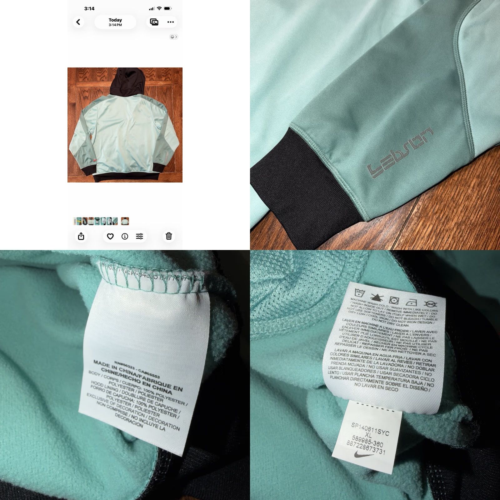 Nike Nike LeBron James Circuitry Hero Therma-Fit Hoodie Zip Up Jacket Men’s XL Teal Size US L / EU 52-54 / 3 - 8 Thumbnail