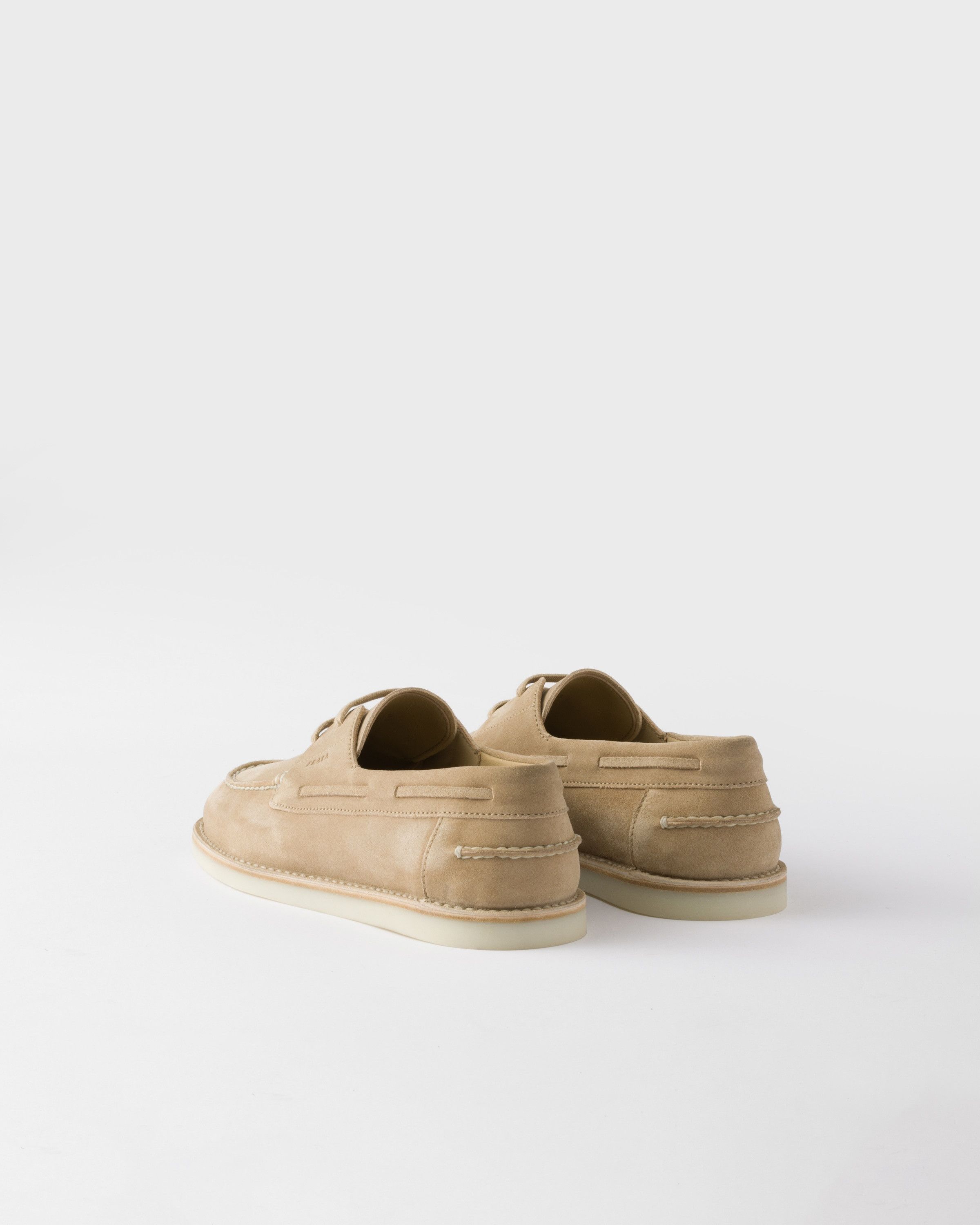 Prada o1bcso1str1025 Bleached Suede Loafers in Beige Size US 10 / EU 43 - 4 Thumbnail