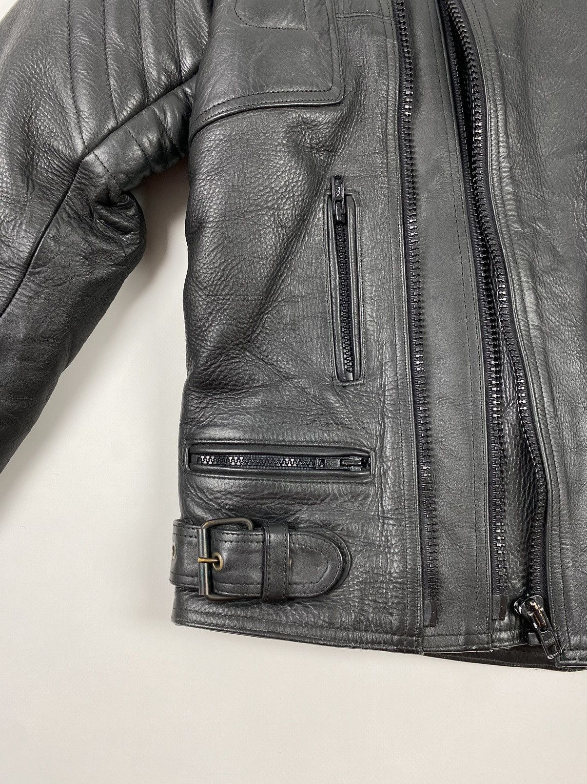 Vintage 1990’s Vintage Euro Style Heavy Leather Biker Jacket Size US M / EU 48-50 / 2 - 7 Thumbnail