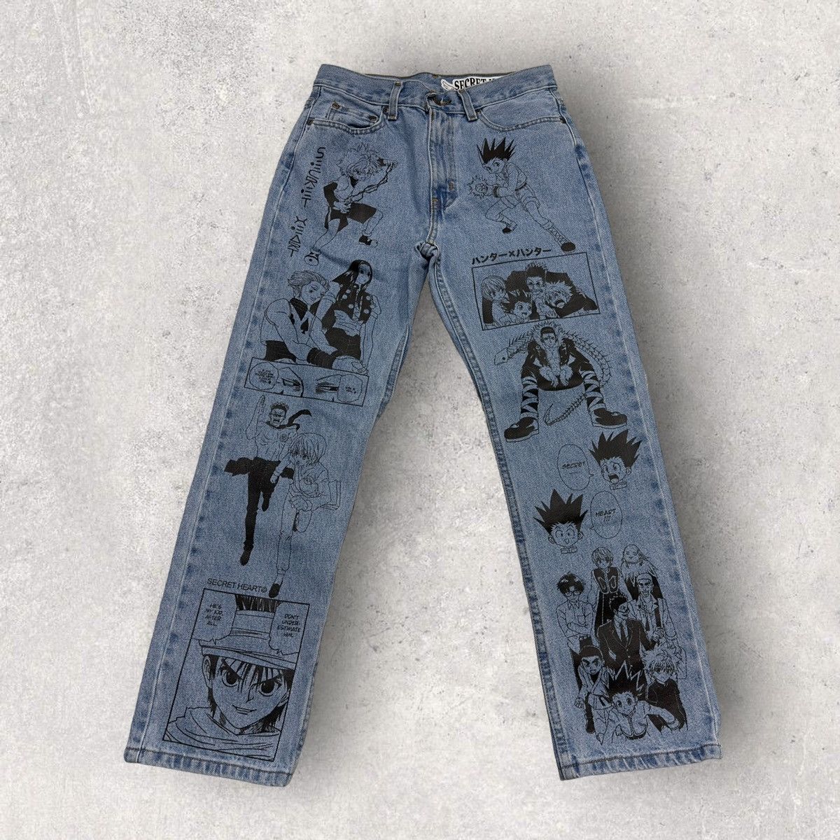 image of Secret Heart Anime Jeans in Blue, Men's (Size 29)