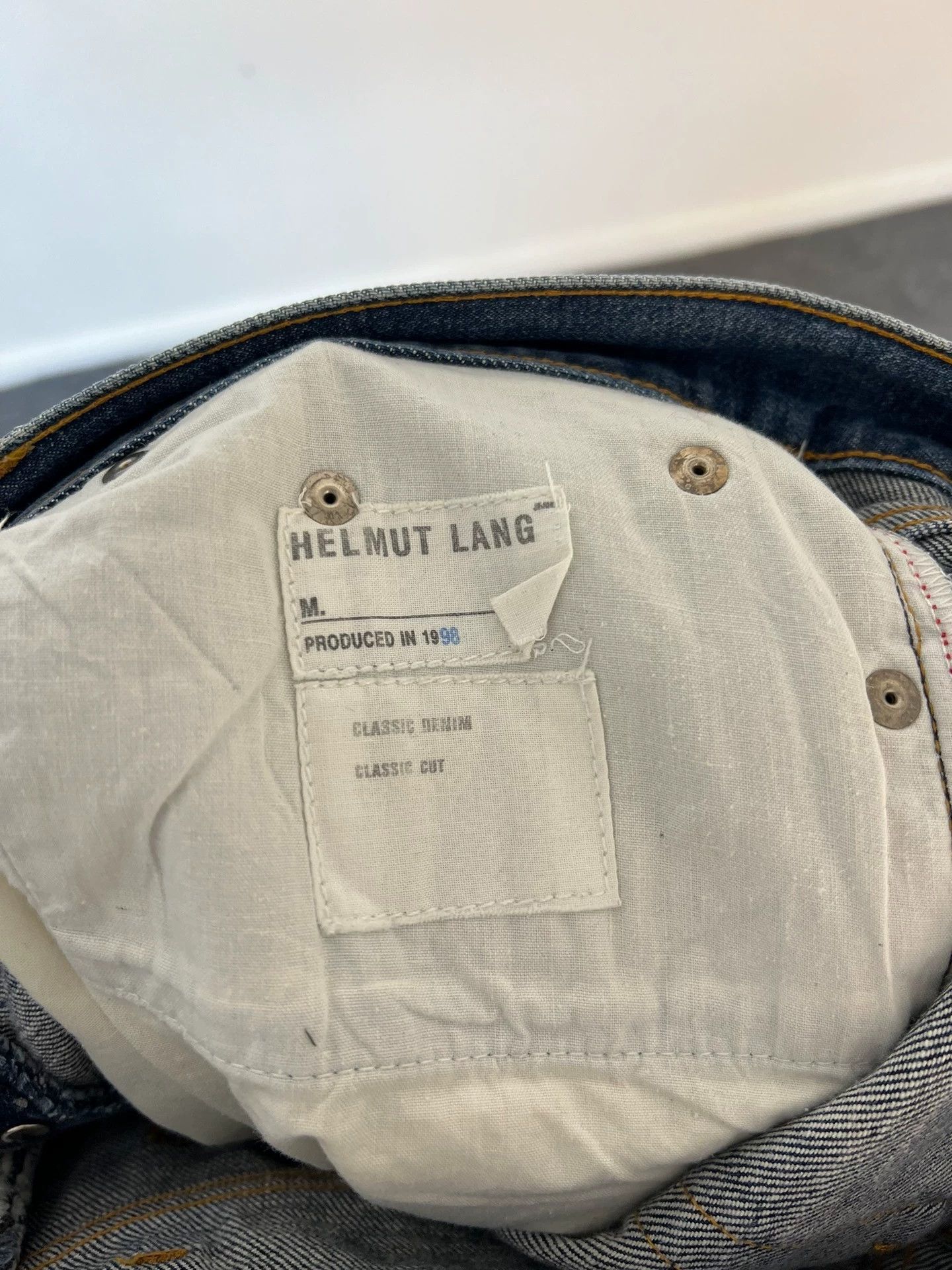 Helmut Lang Helmut Lang 98aw Blue Denim Distressed Oversized Jeans 33 Size US 33 - 6 Thumbnail
