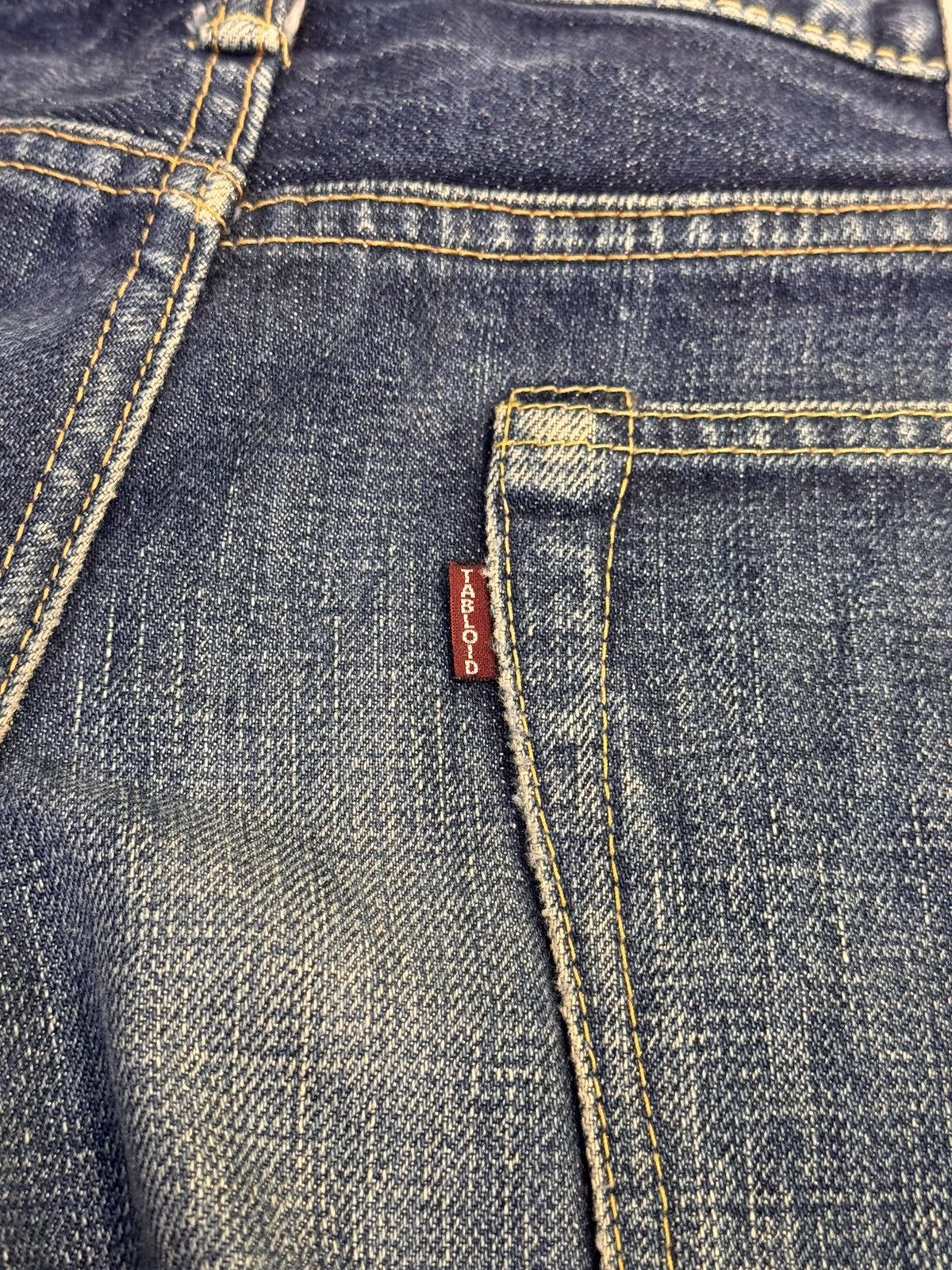 Japanese Brand × Kaihara Denim Tabloid News Selvedge Leather Cow Jeans Japan 32 Inches Size US 32 / EU 48 - 10 Thumbnail