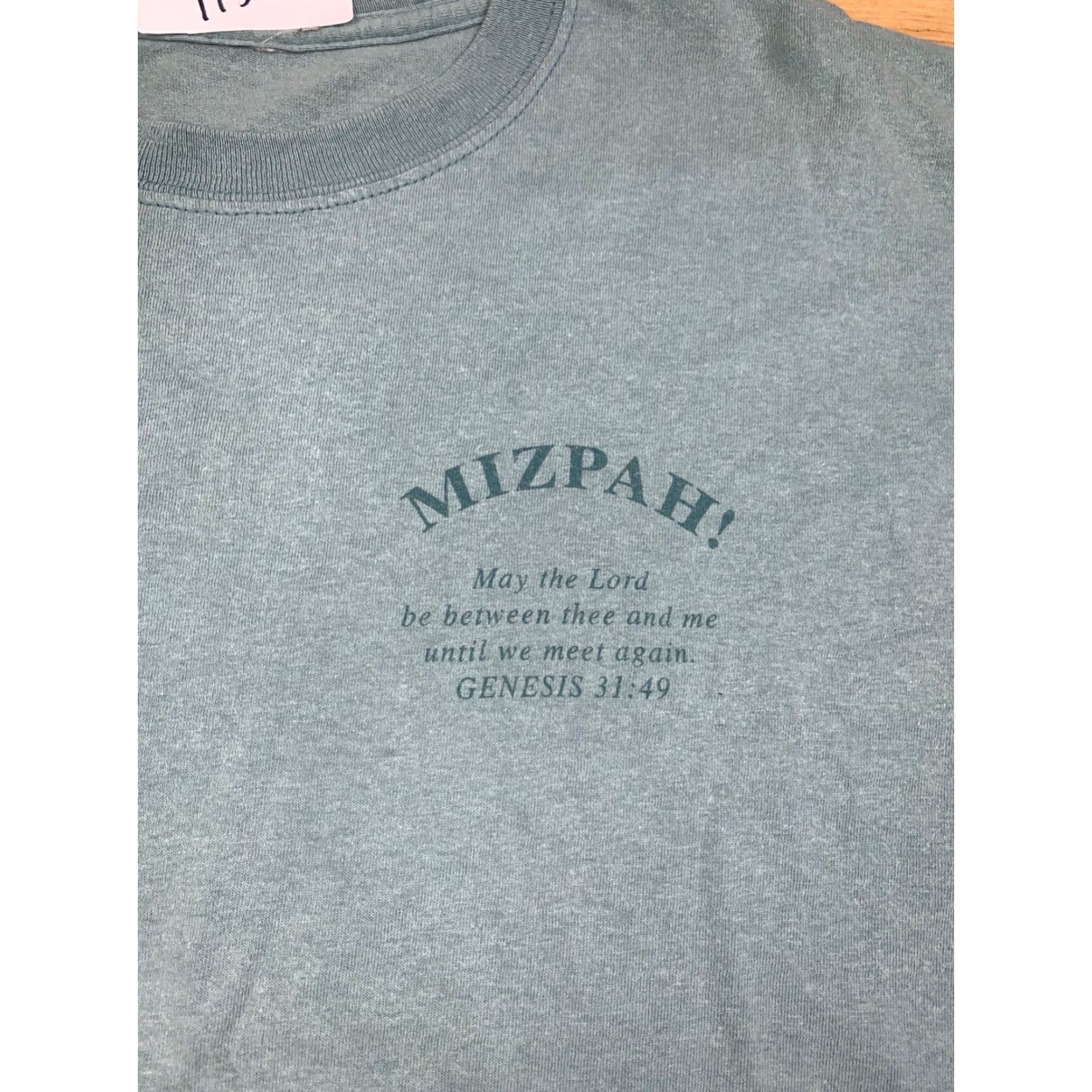 Vintage VINTAGE Mizpah! Jesus Shirt L Green The Man in the Middle Changed by His Glory Shirt Mens Green Jesus Religion Christian 90s Size US L / EU 52-54 / 3 - 3 Thumbnail