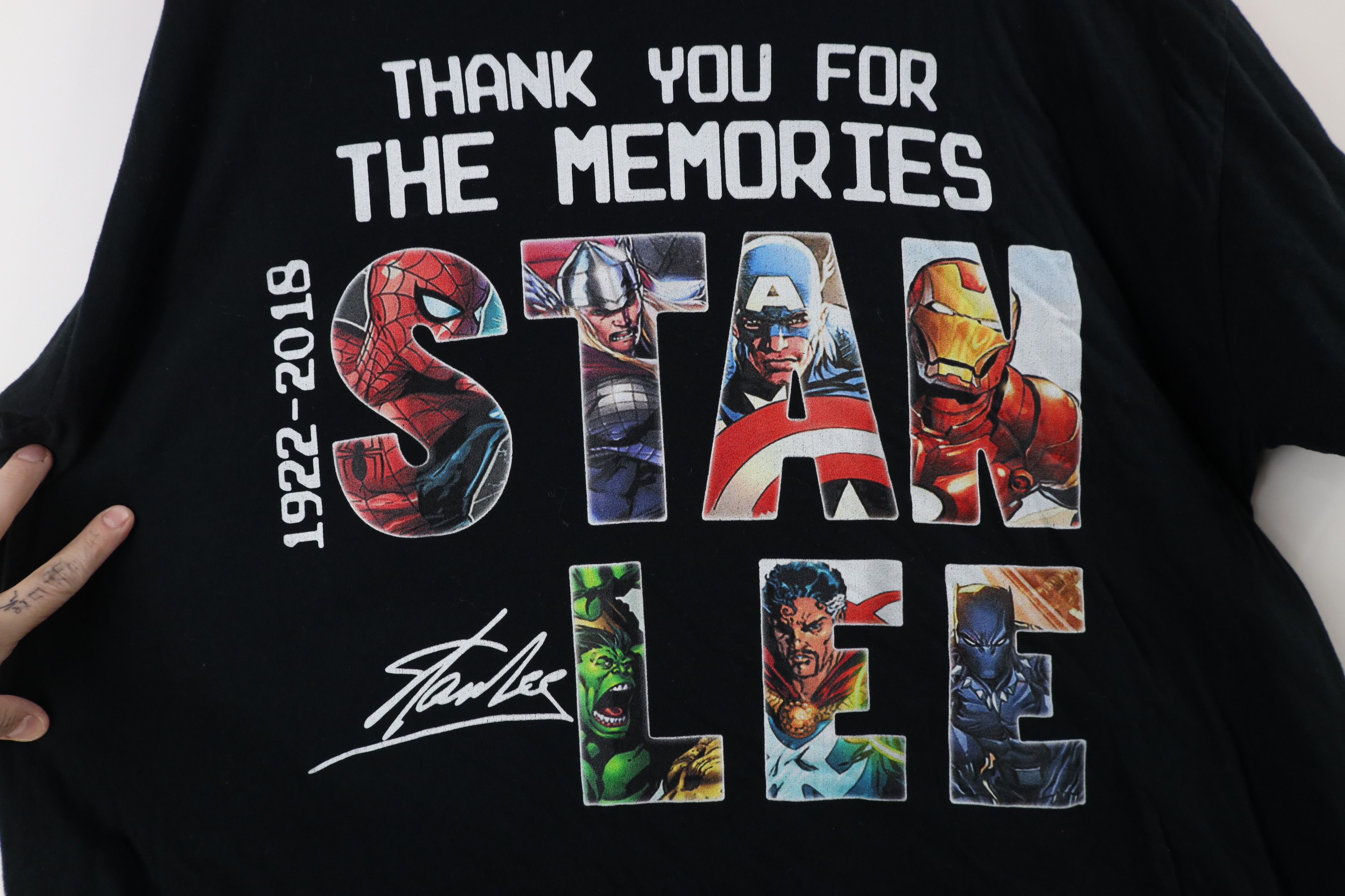 Vintage Y2K Marvel Comics Super Heroes Stan Lee T-Shirt Black Size US XXL / EU 58 / 5 - 4 Thumbnail