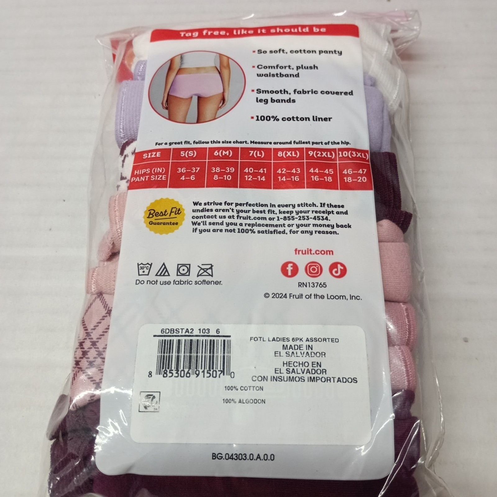 Fruit Of The Loom Fruit Of The Loom Women's Boyshort Underwear Size 6/M 6-Pair Size ONE SIZE - 3 Thumbnail