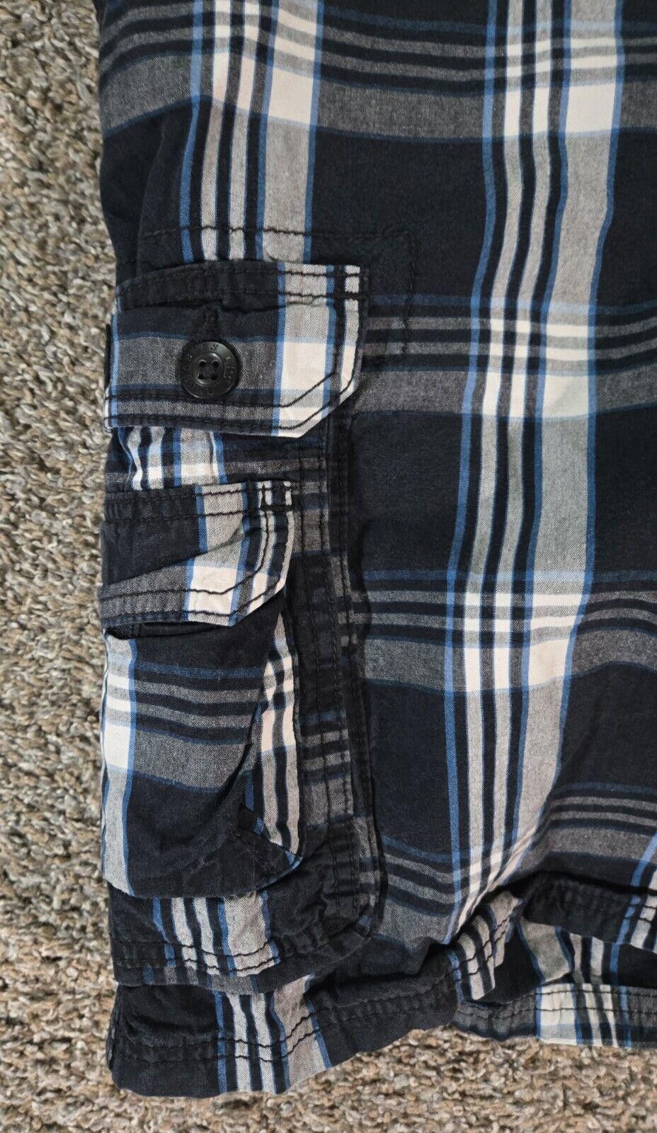 Lee Black And White Blue Stripe Plaid Lee Dungaree Shorts 38 Size US 38 / EU 54 - 2 Thumbnail