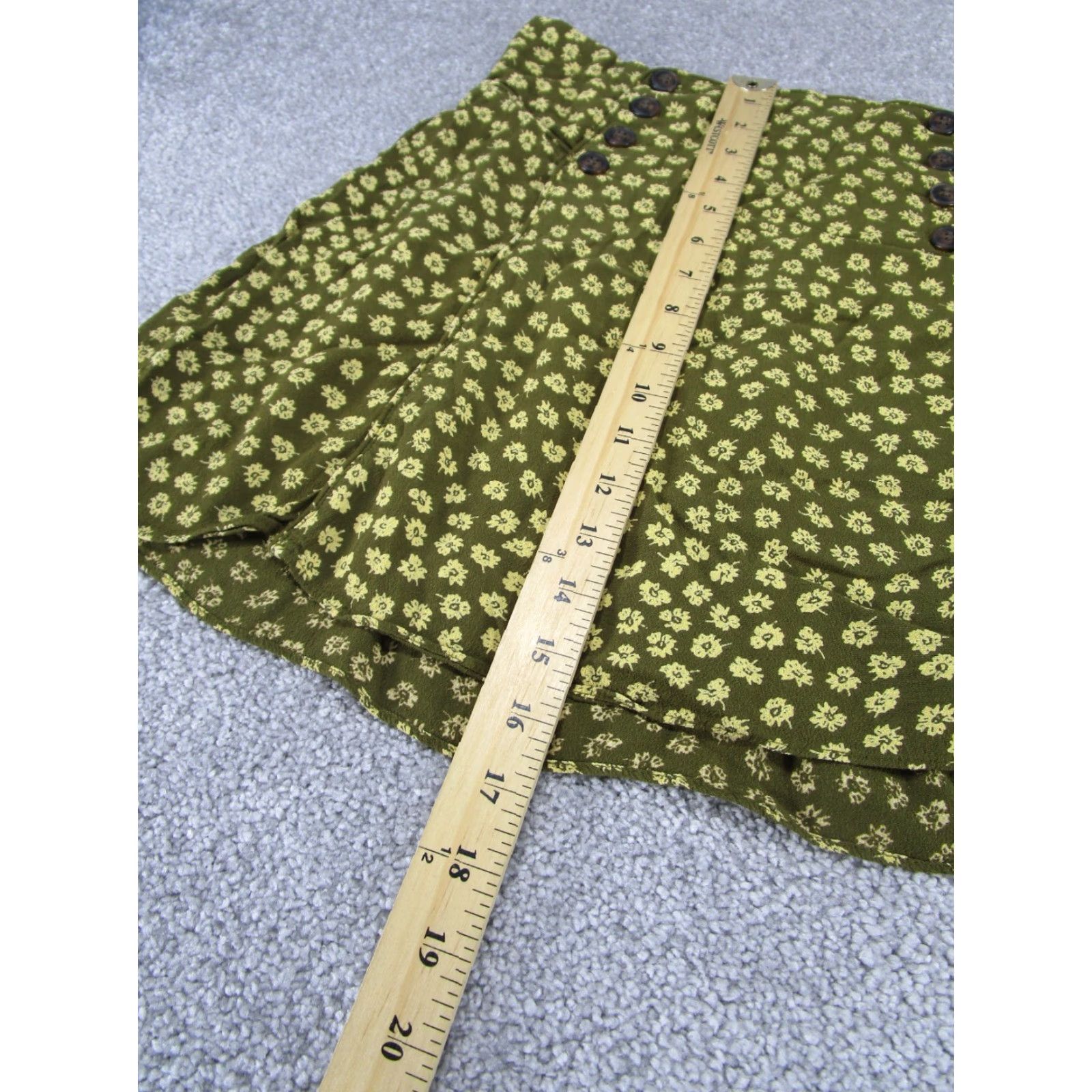 Madewell VINTAGE Madewell Women's Short A-Line Skirt Floral Green Brown Lightweight Viscose Size M Women Size 32" / US 10 / IT 46 - 2 Thumbnail