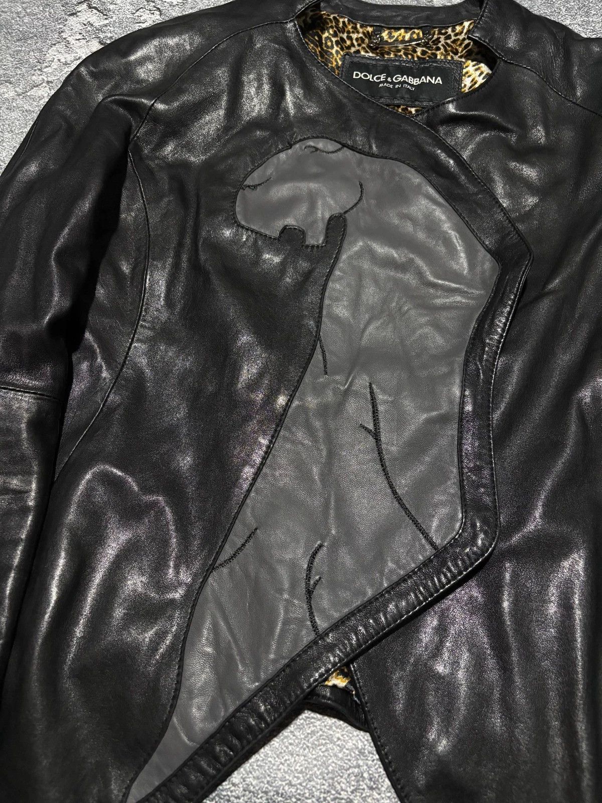 Dolce & Gabbana Archive Dolce&Gabbana Avant Garde Asimetric Leather Jacket Size XS / US 0-2 / IT 36-38 - 7 Thumbnail