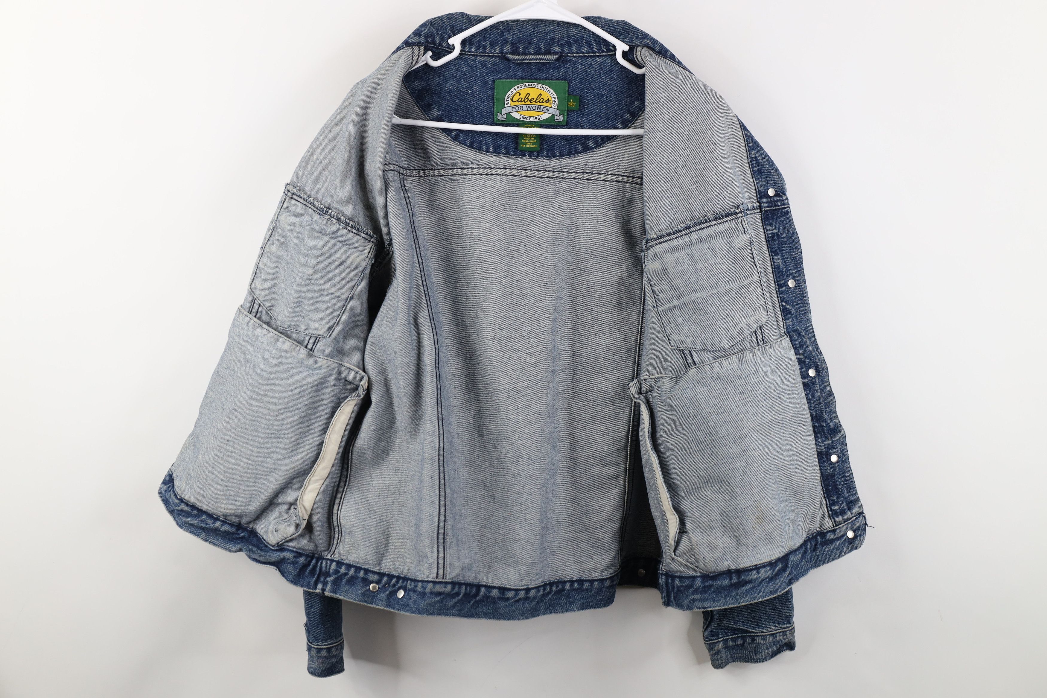 Cabelas Vintage 90s Cabelas Denim Jean Trucker Jacket Blue Cotton Size L / US 10 / IT 46 - 10 Thumbnail