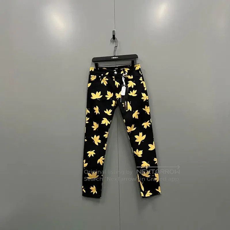 Versace Versace Summer Black Floral Cotton Pants . Size 28" / US 6 / IT 42 - 1 Thumbnail