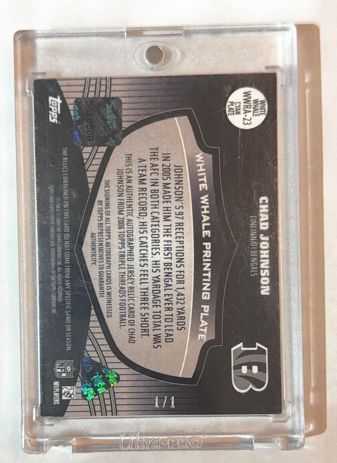 Topshop 2006 Topps Triple Threads Chad Johnson Cincinnati AU MEM 1/1 Size ONE SIZE - 2 Thumbnail