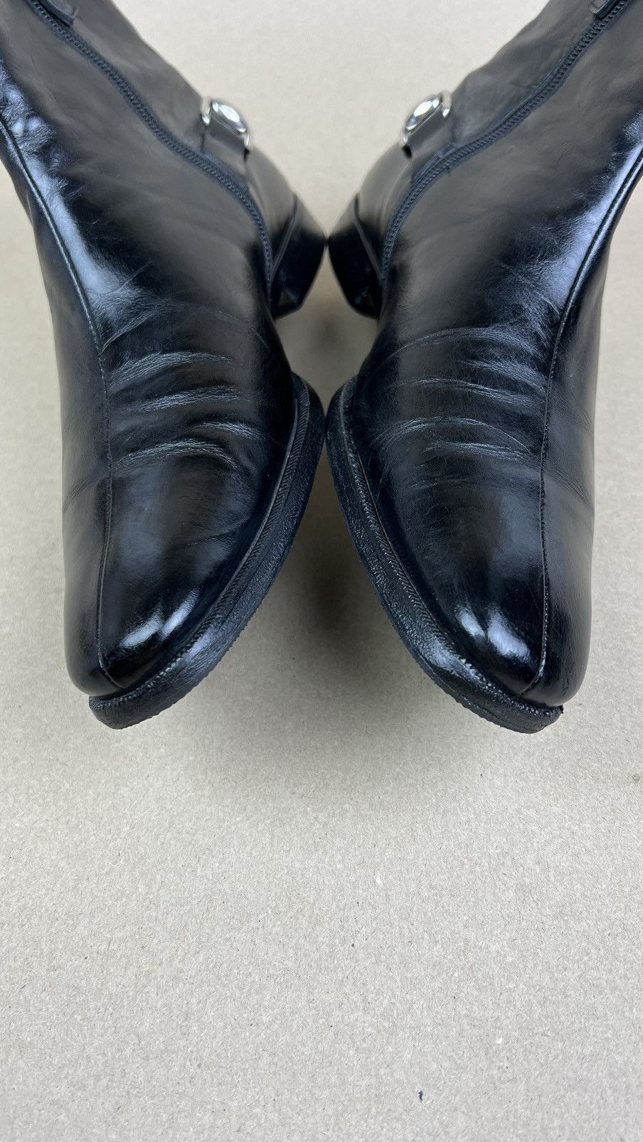 Gucci GUCCI Boots Ankle Leather Shoes HORSEBIT Side Zip Black Mens Size US 6.5 / EU 39-40 - 4 Thumbnail